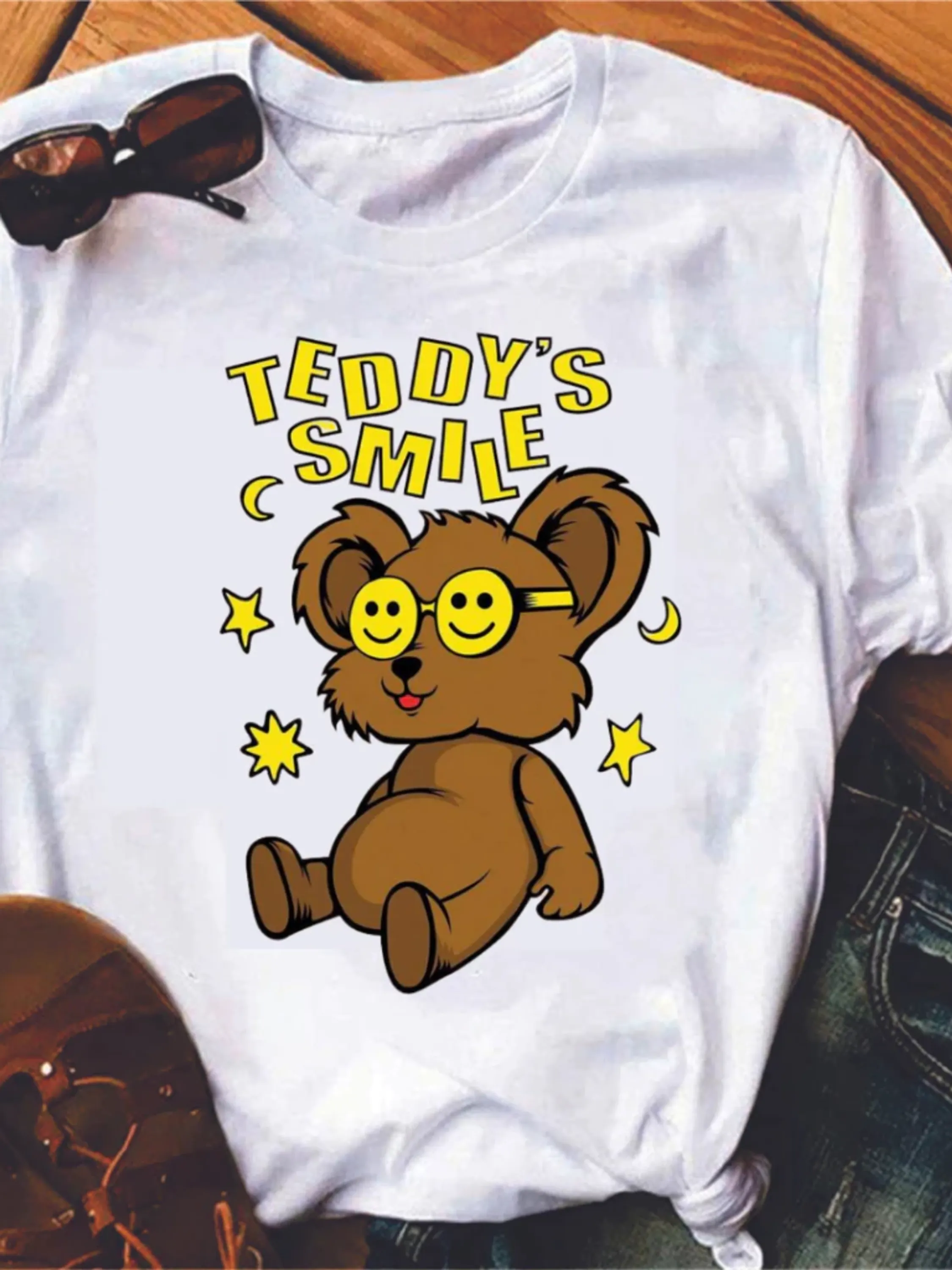 Camisetas Teddy Smile Lindas T-shirts Estampadas Femininas Blusas