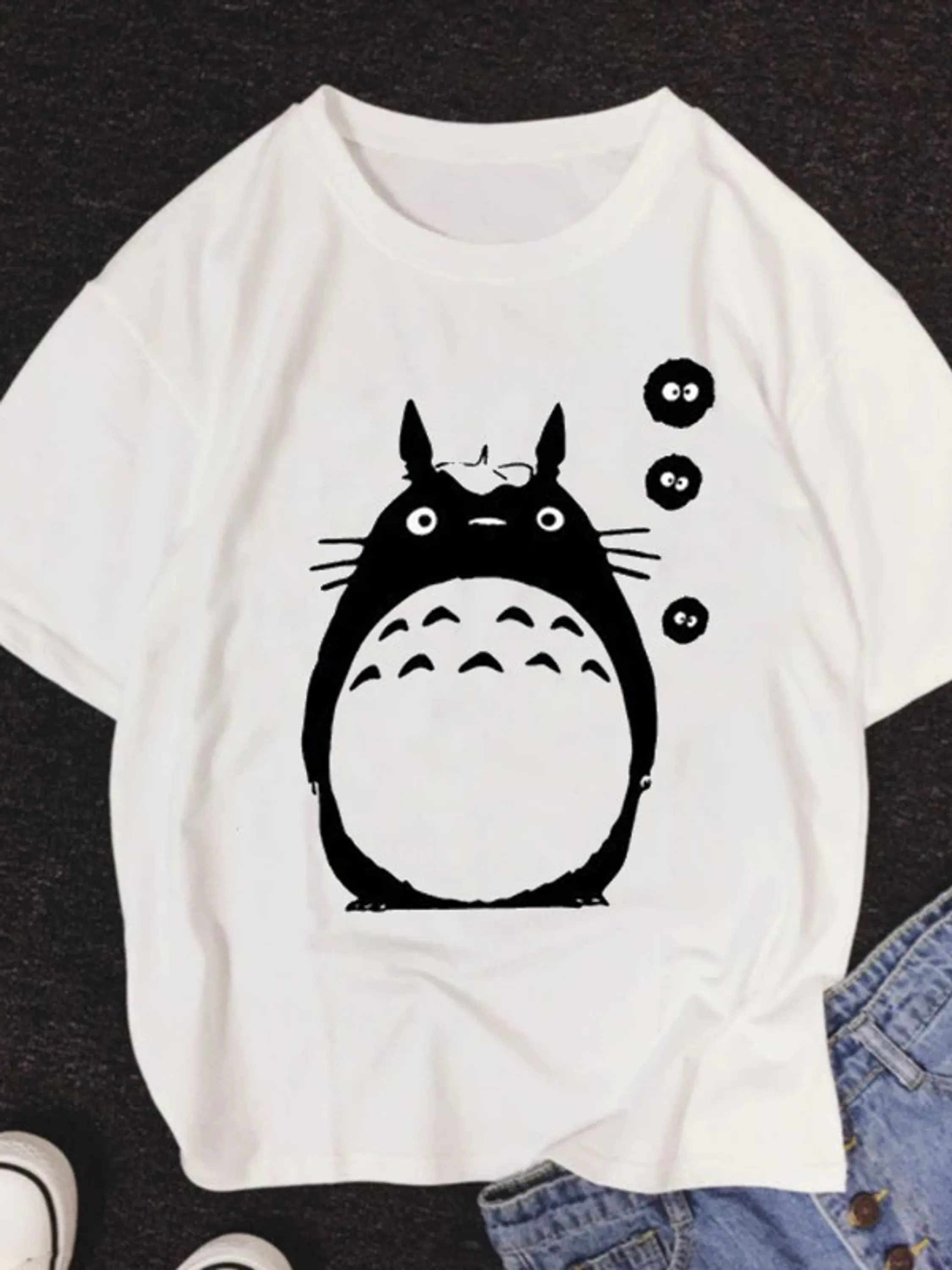 Camiseta My Neighbor Totoro Ghibli Anime Babylook Feminino Algodão Confort