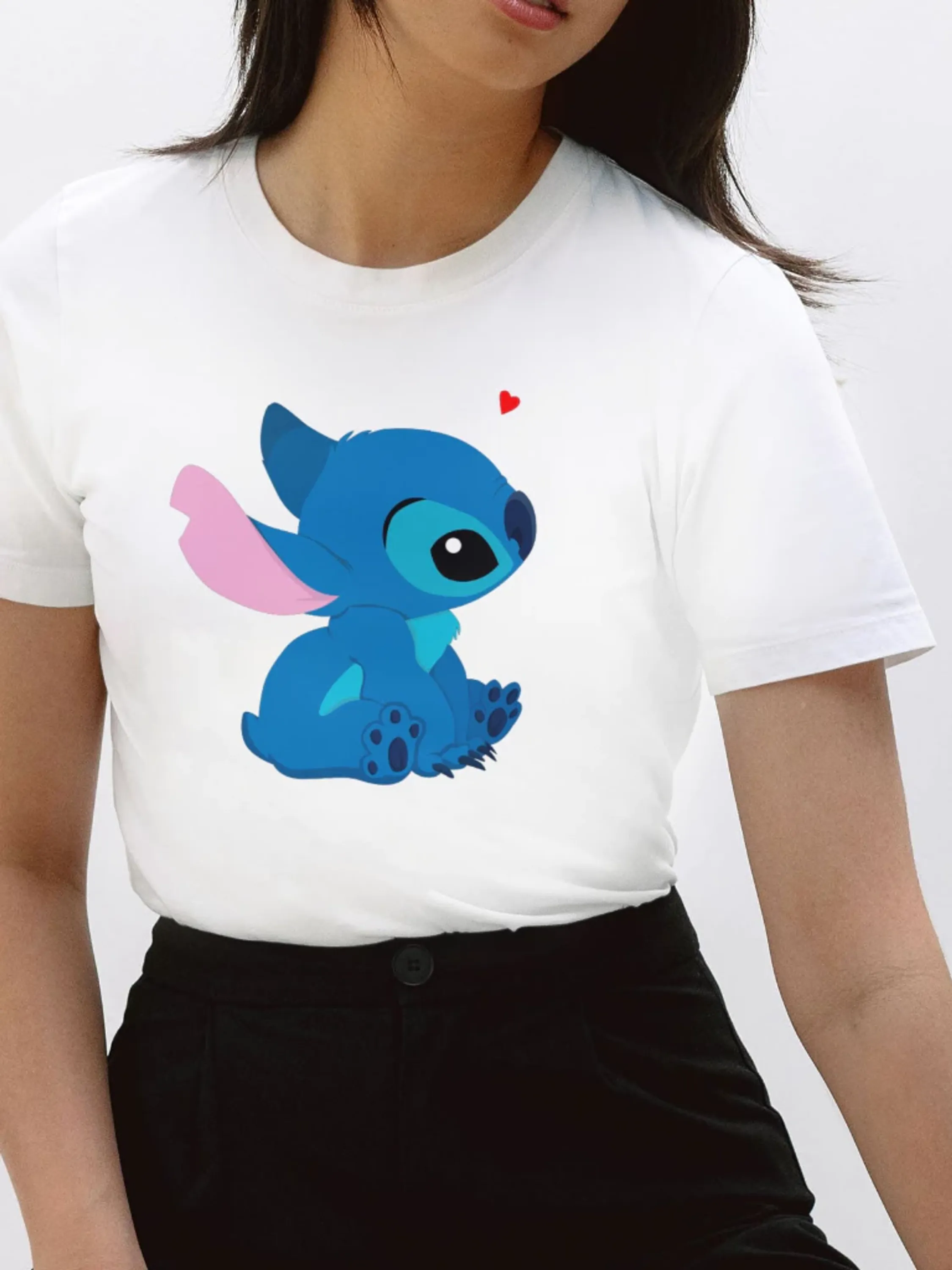 Camiseta Lilo E Stitch Tumblr Blusinha Feminina Camisa Básico Masculina Algodão