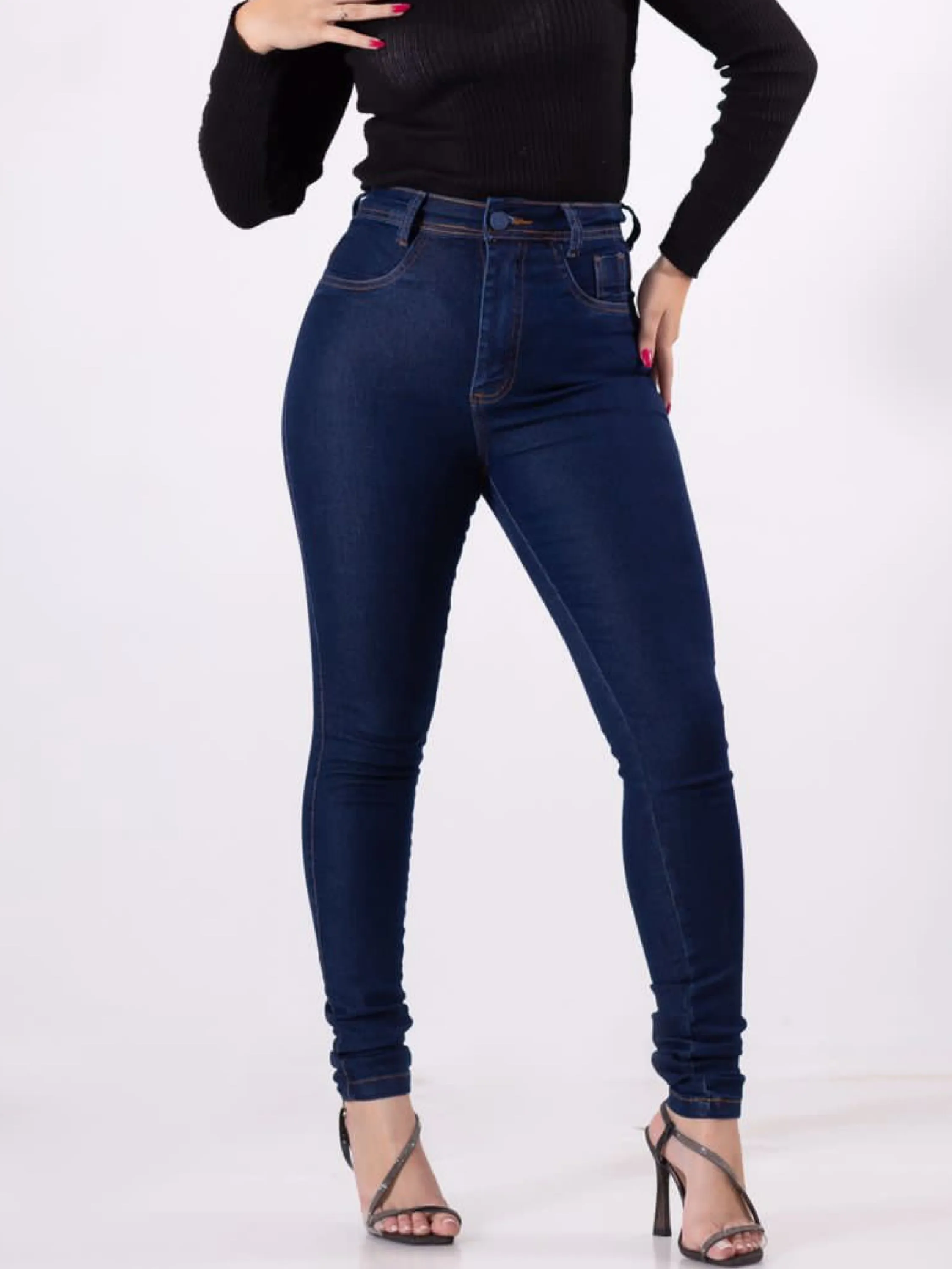 Skinny Básica Lisa Denim Lycra