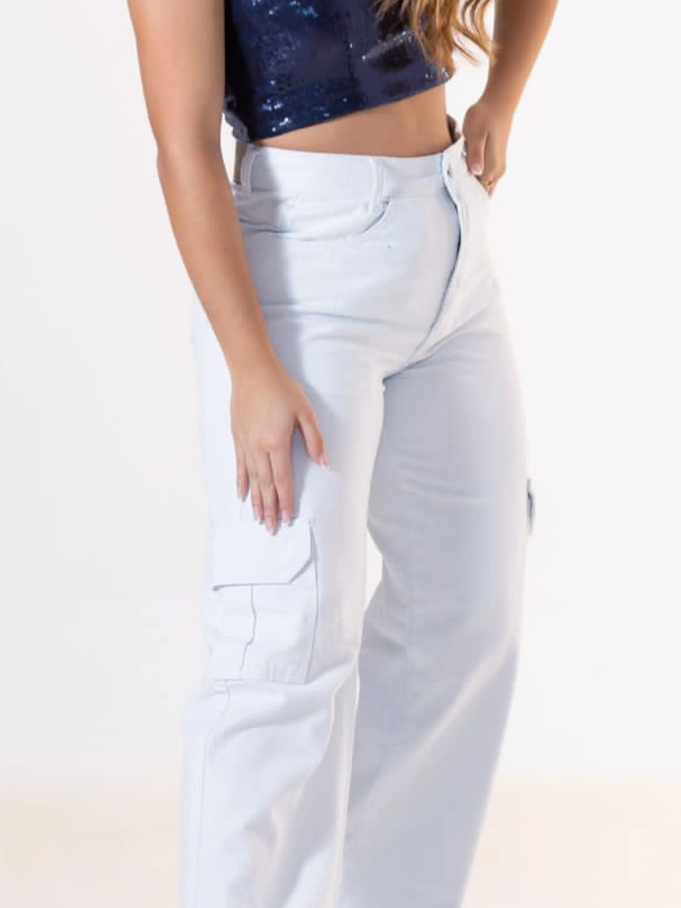 Wide Leg Cargo Denim