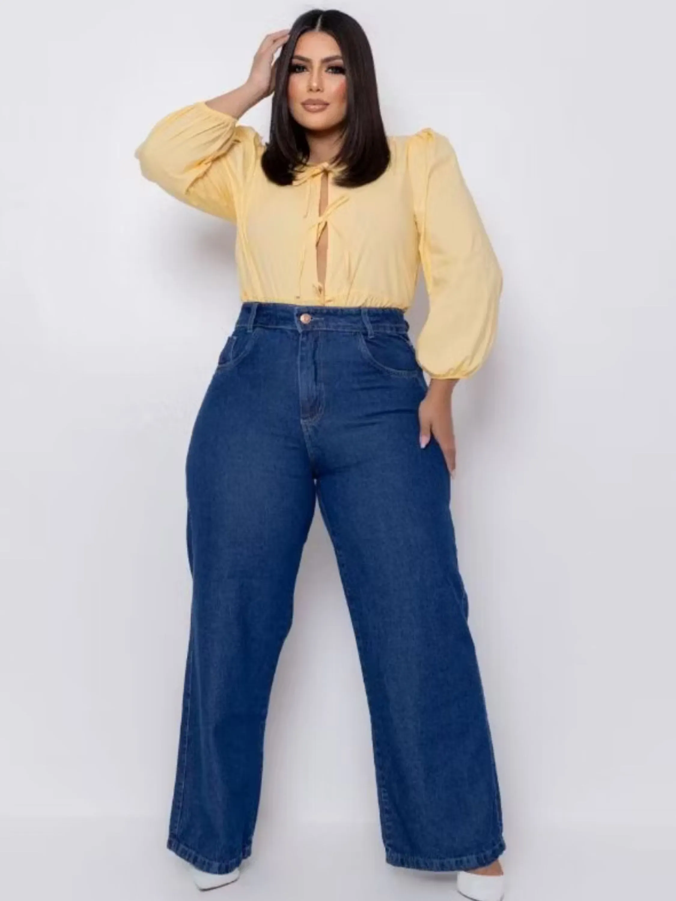 Wide Leg PlusSize Denim Premium