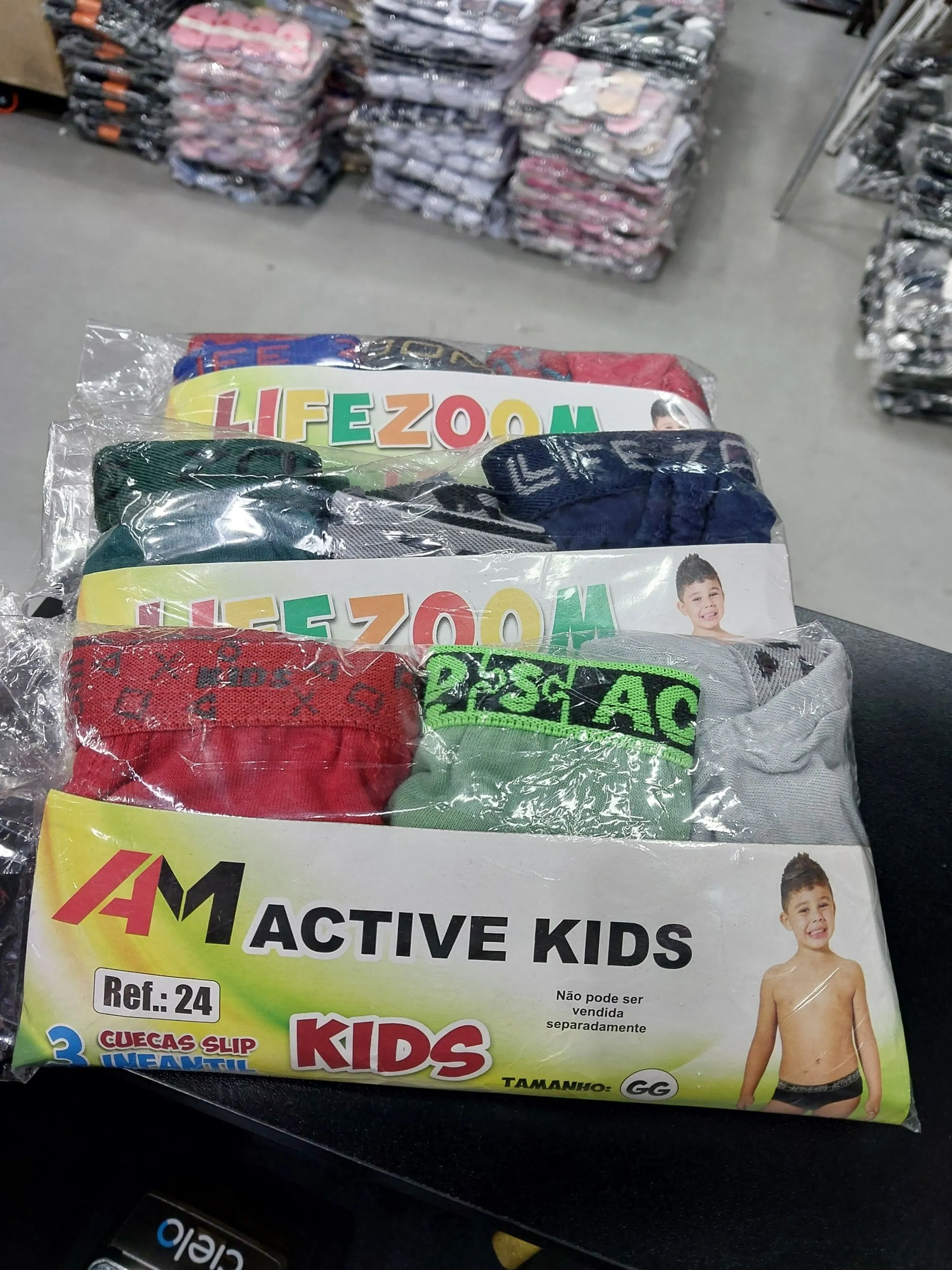 Kit cuecas slip infantil LF