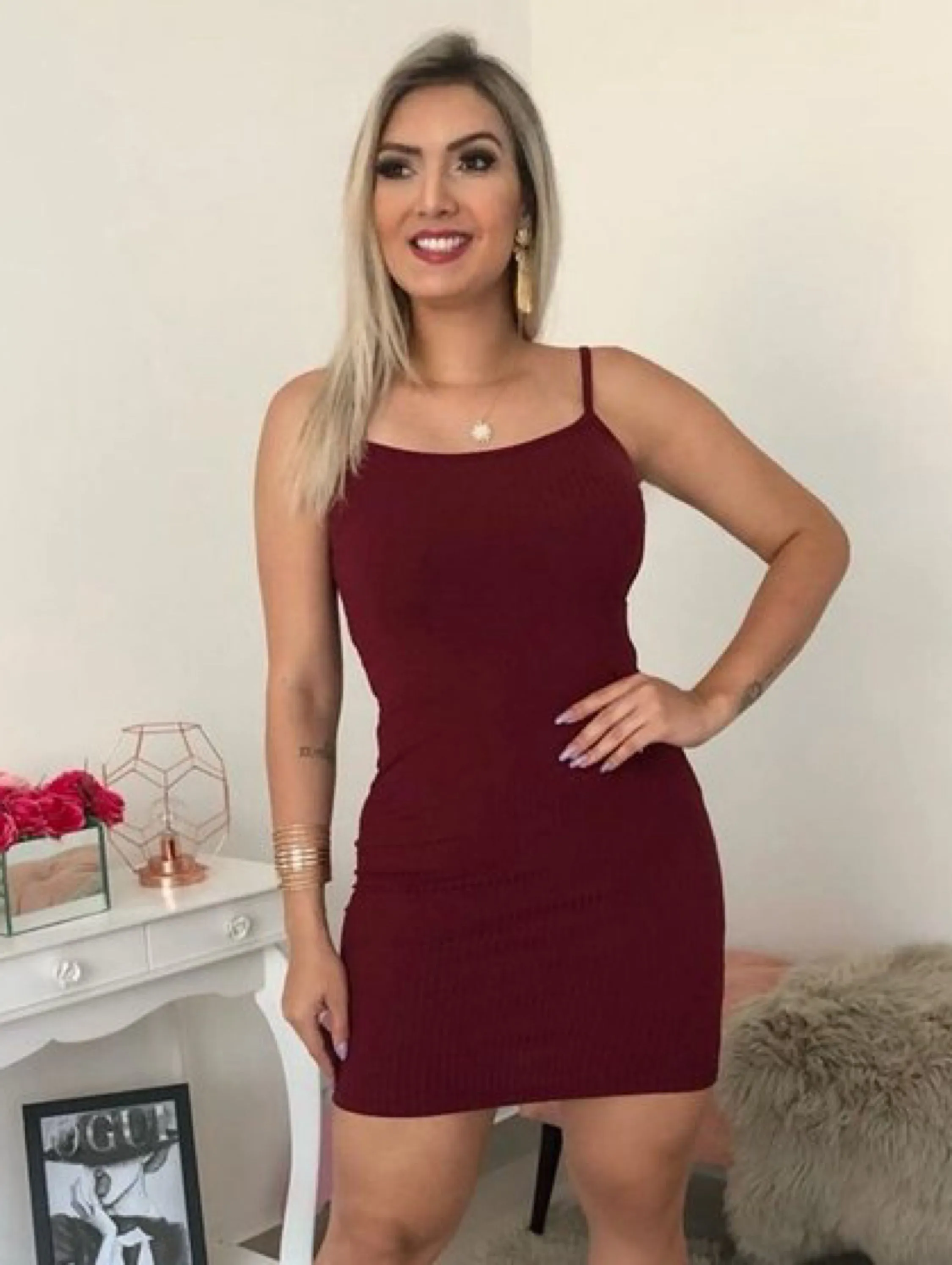 Vestido Canelado Alcinha