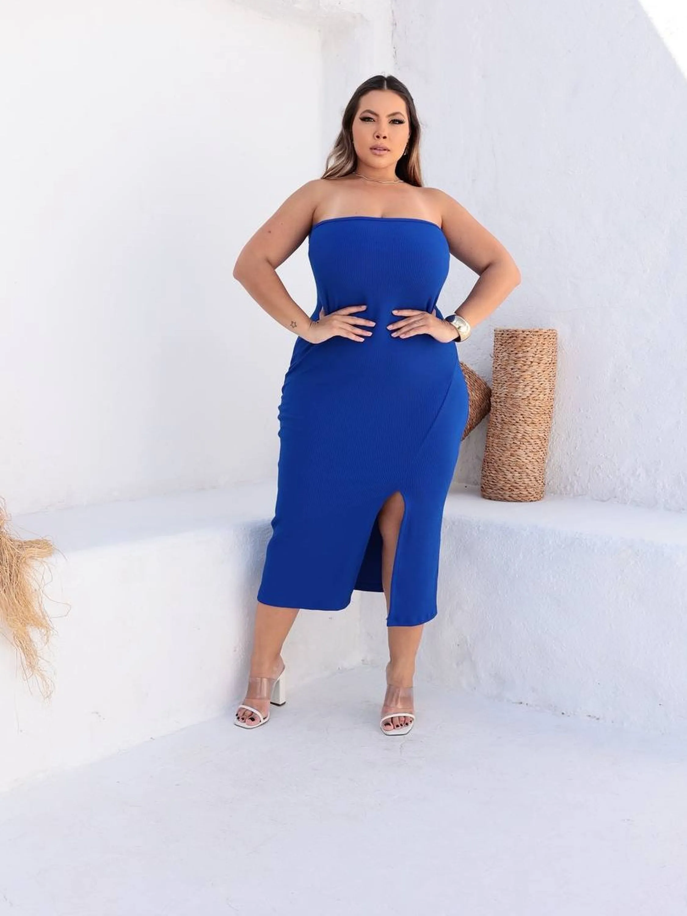 Vestido feminino Midi Versátil plus size