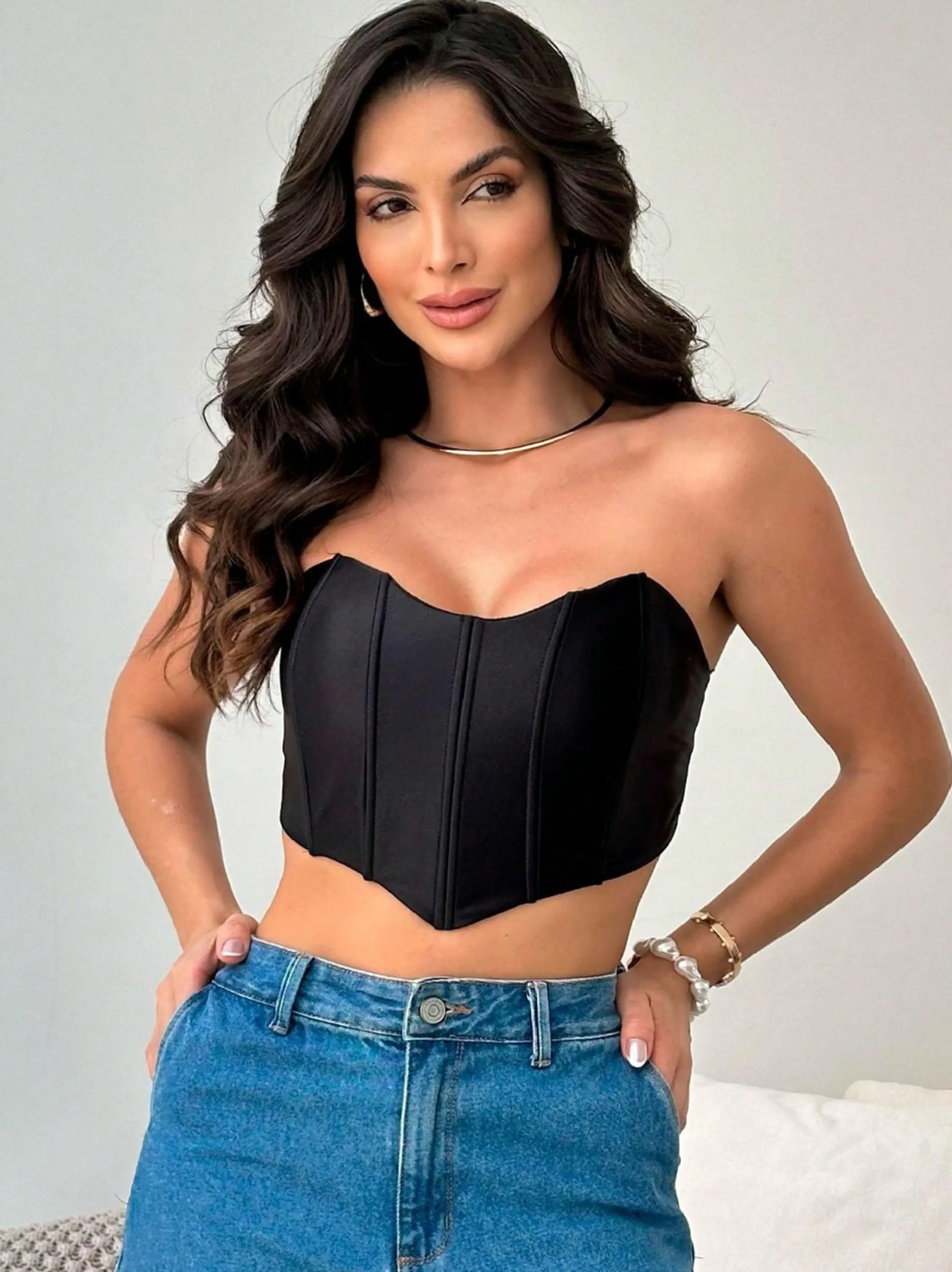 Top Corset Feminino Tomara que Caia Elegante