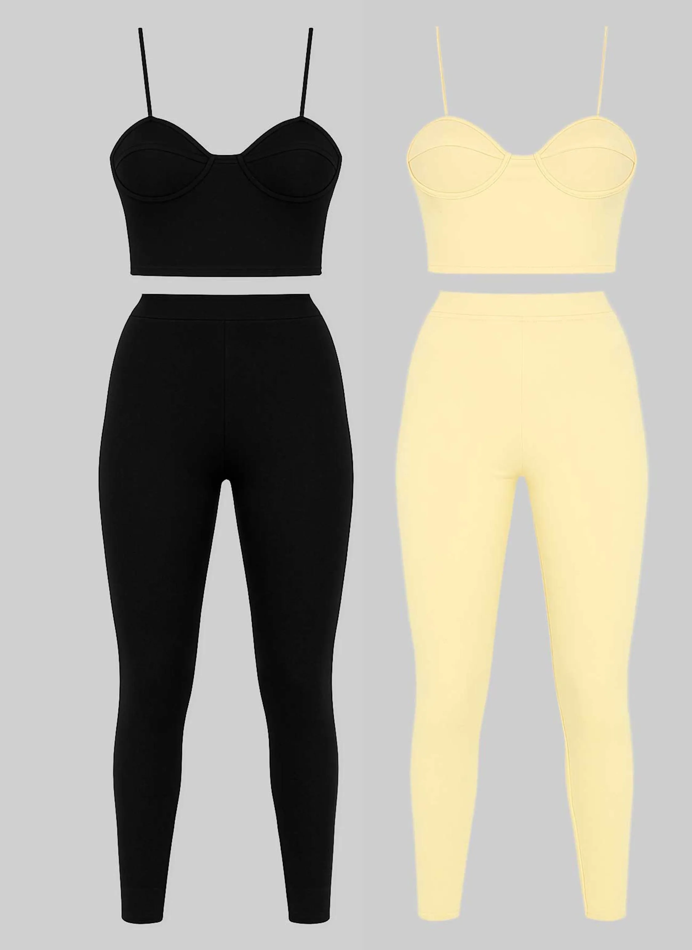 Conjunto Feminino Elegante Calça e Top com Alça em Neoprene