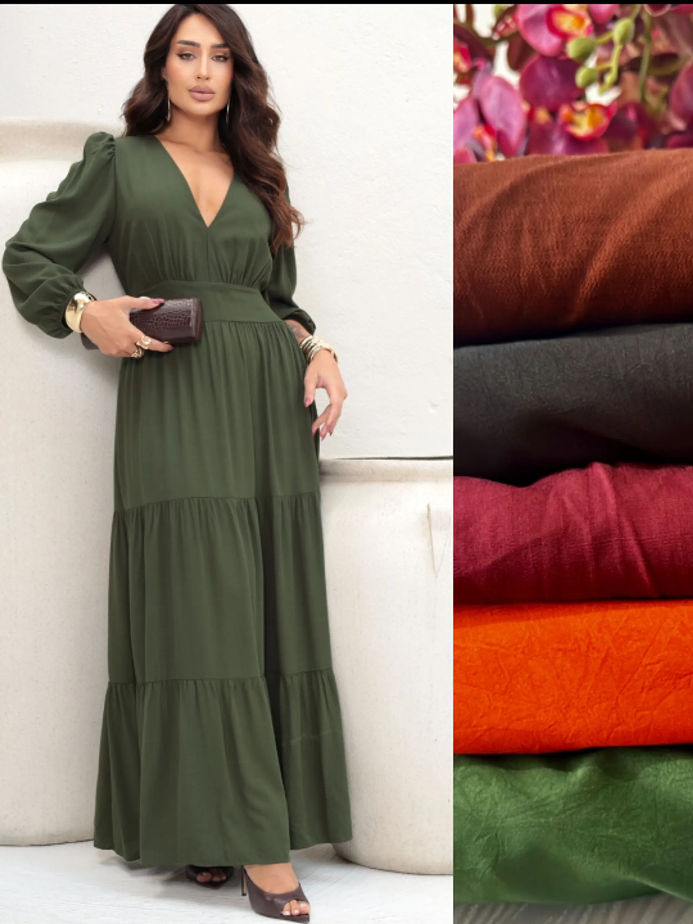 Vestido manga longa