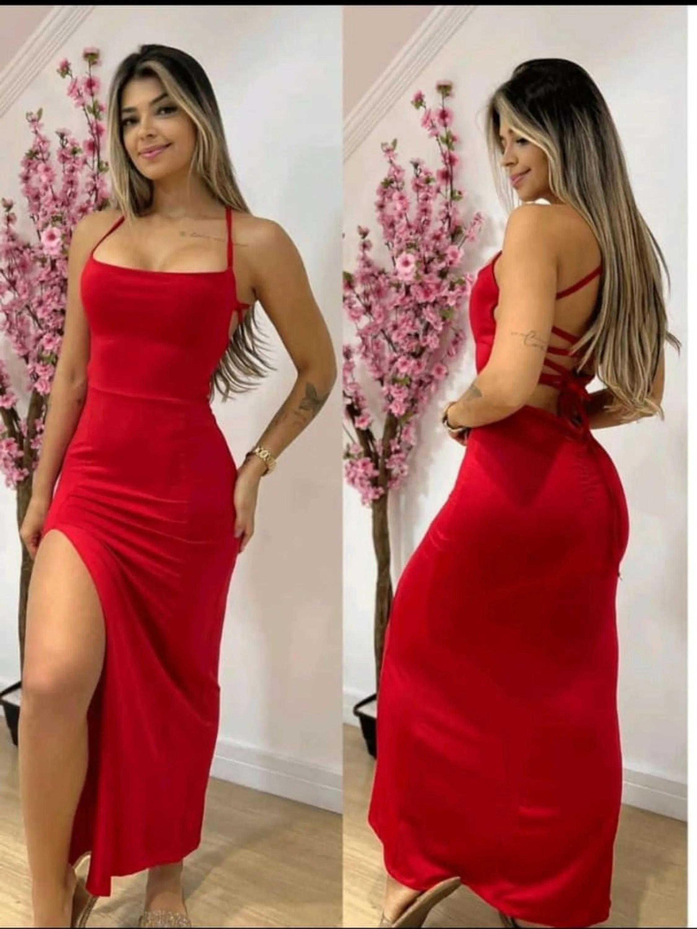 Vestido longo - Canelado