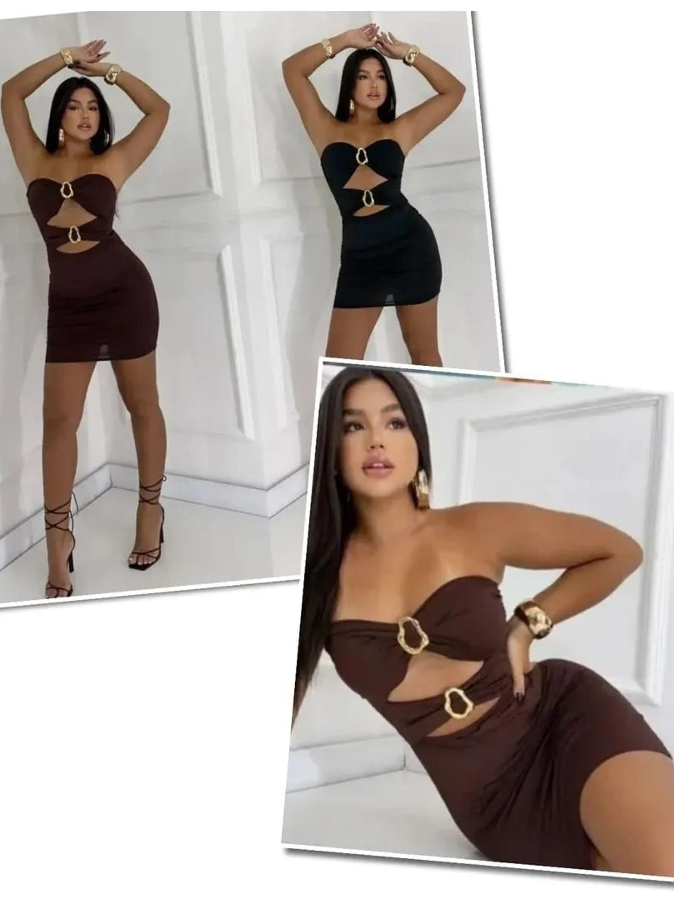 Vestido  fivela com bojo