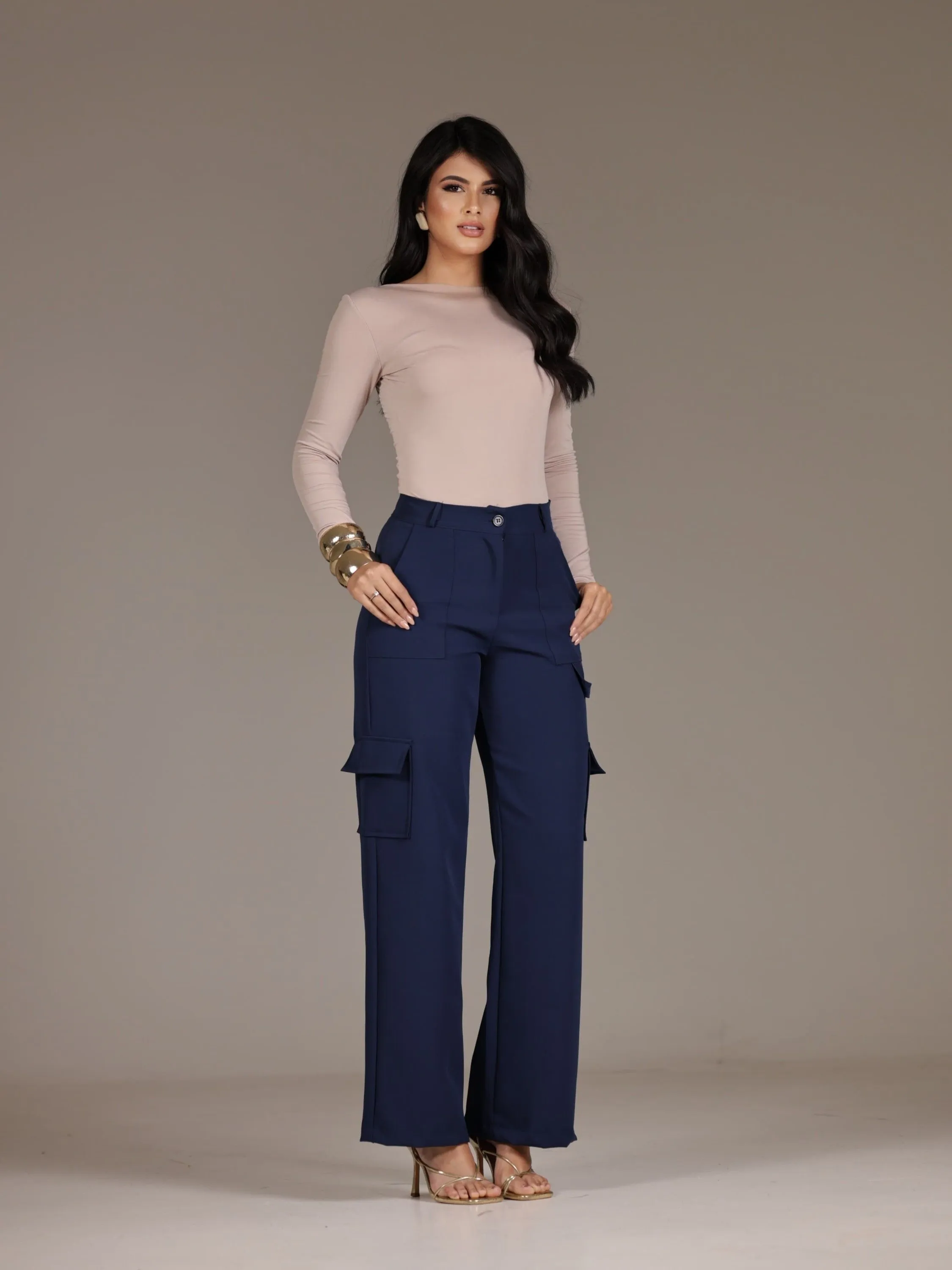 Calça cargo de alfaiataria
