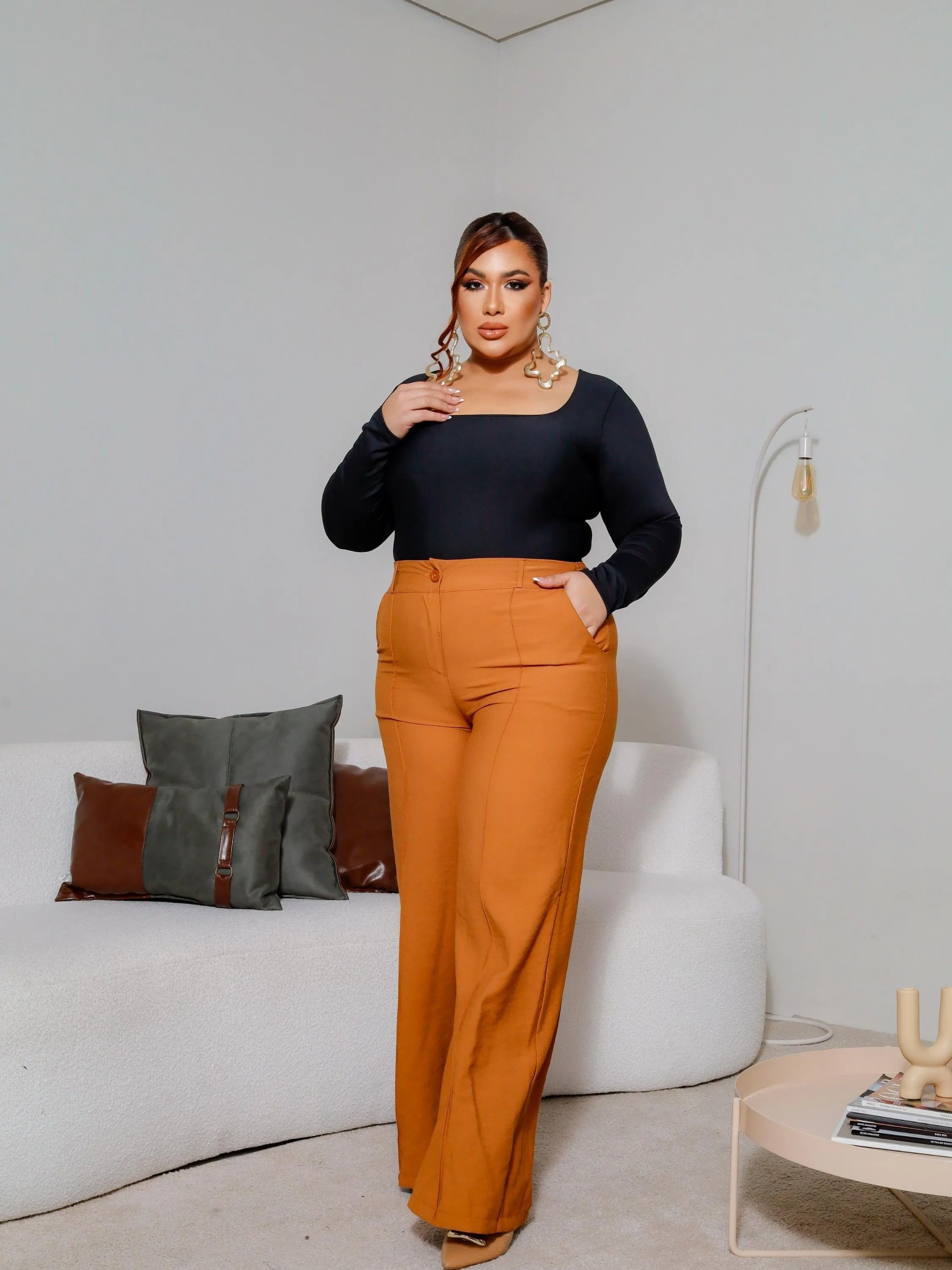 Calça pantalona pluss size