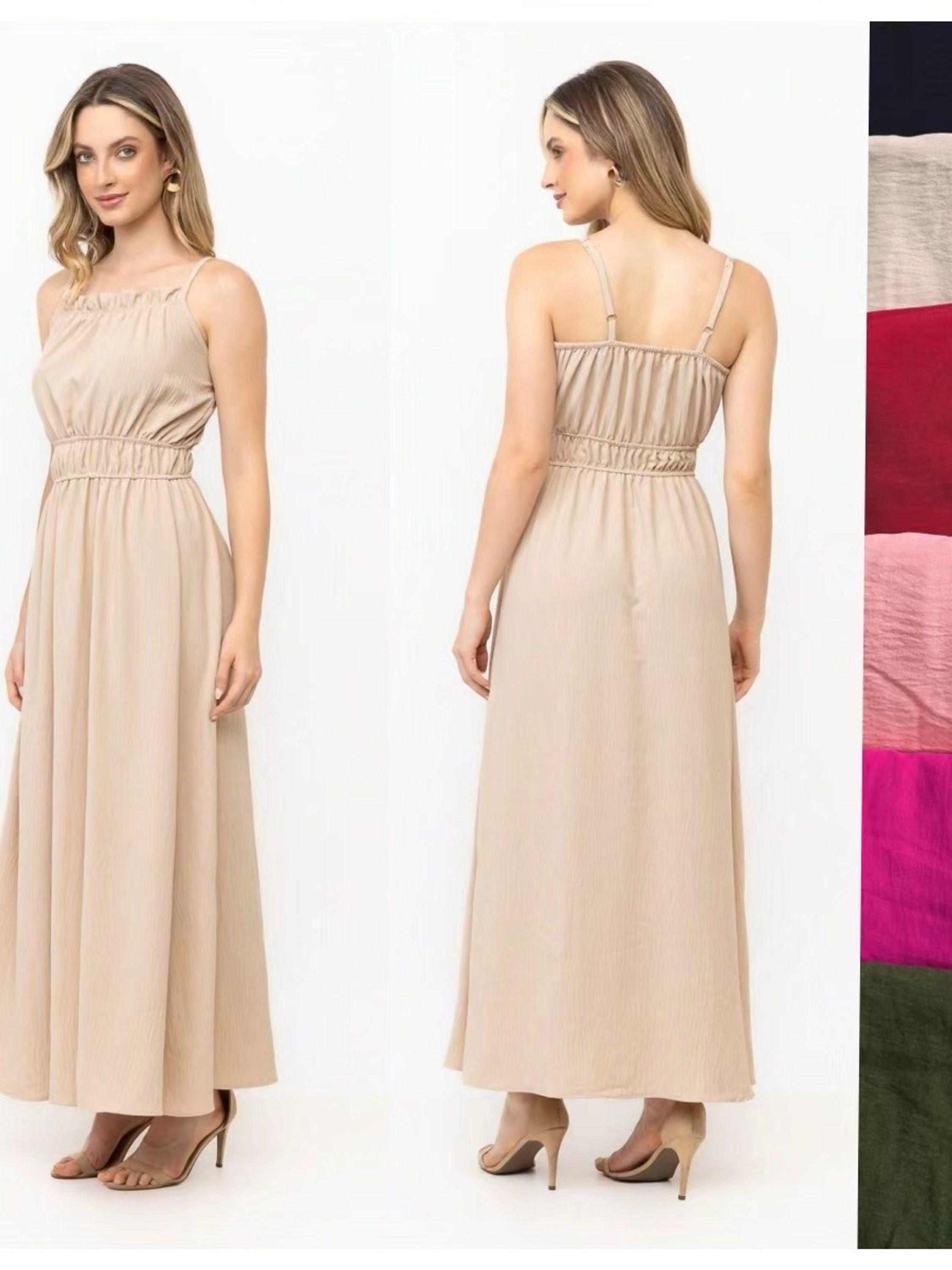 vestido longo feminino de duna com calça 074#