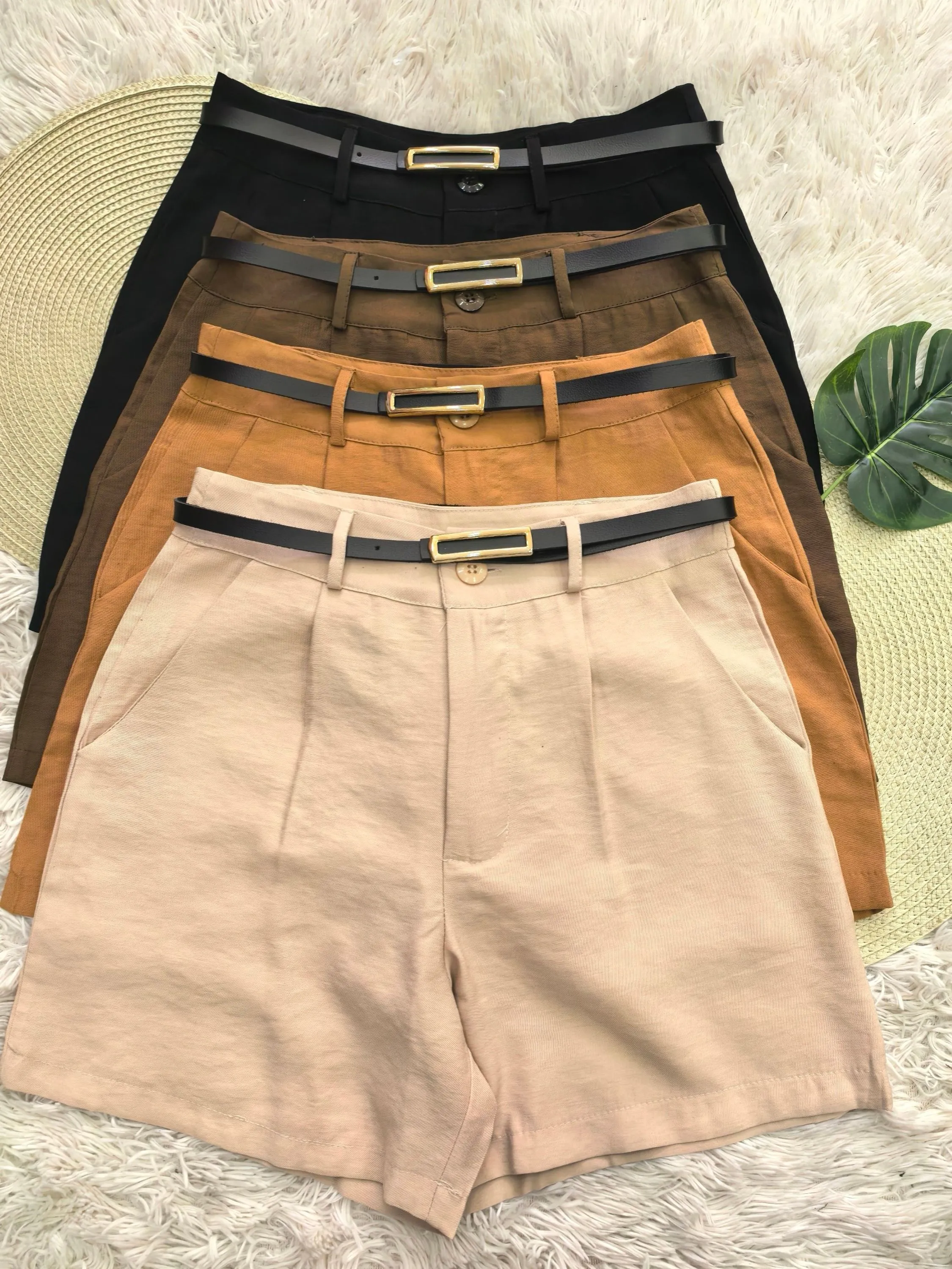 short de marrant Feminina Com cinto195#