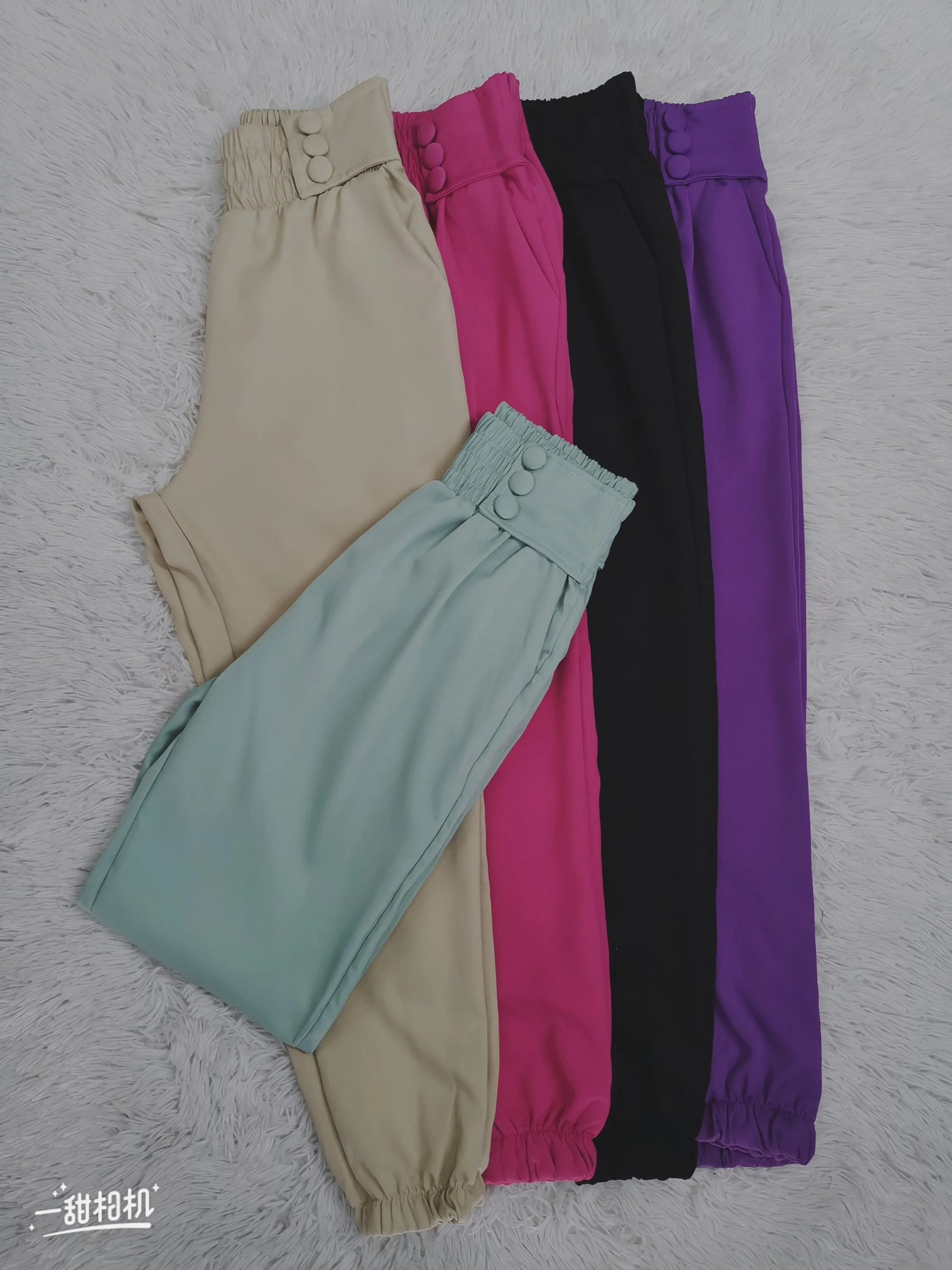 Calça jogger feminina de alfaiataria cintura alto