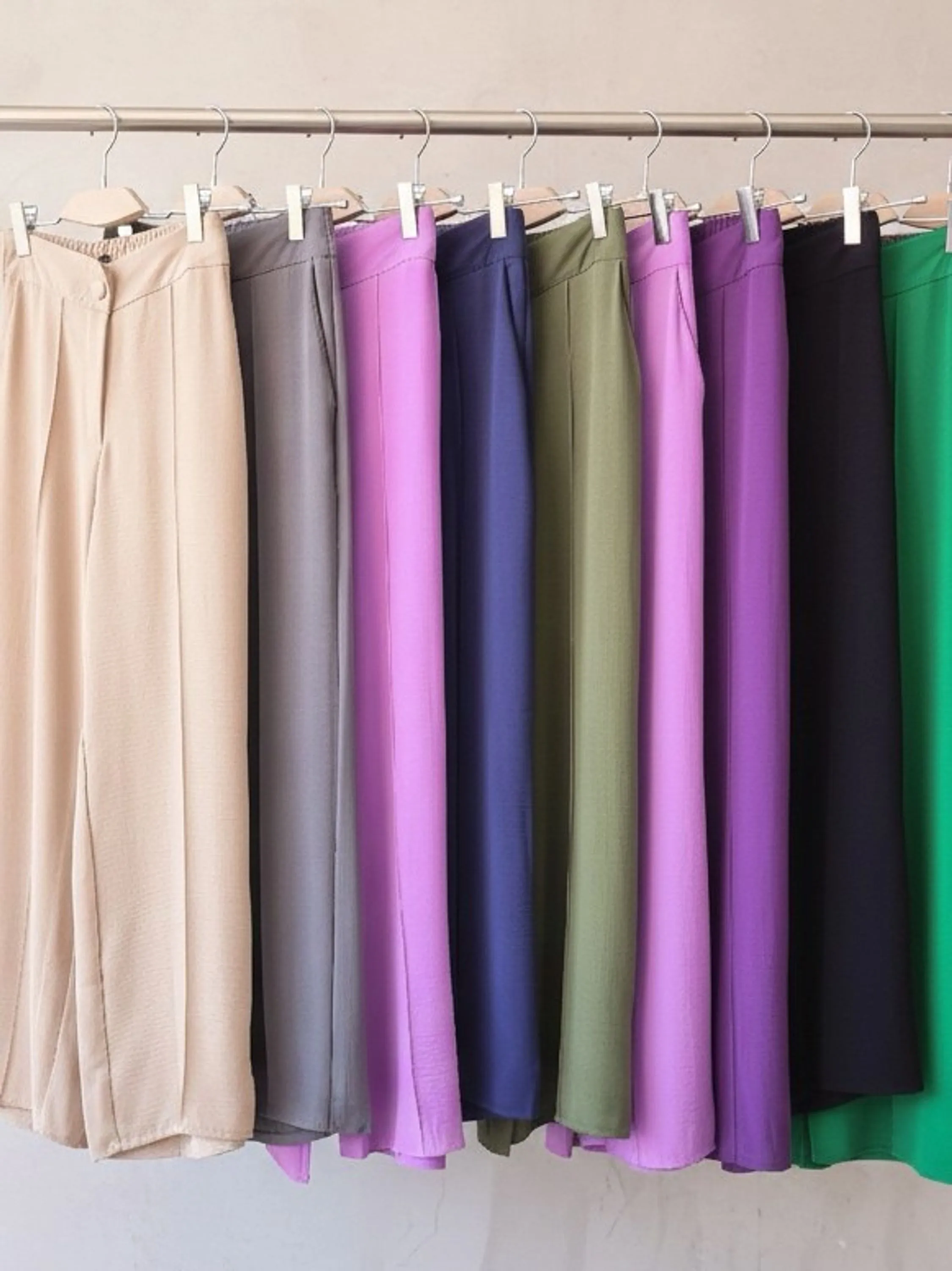 Calça pantalona feminina de duna Elástico atrás