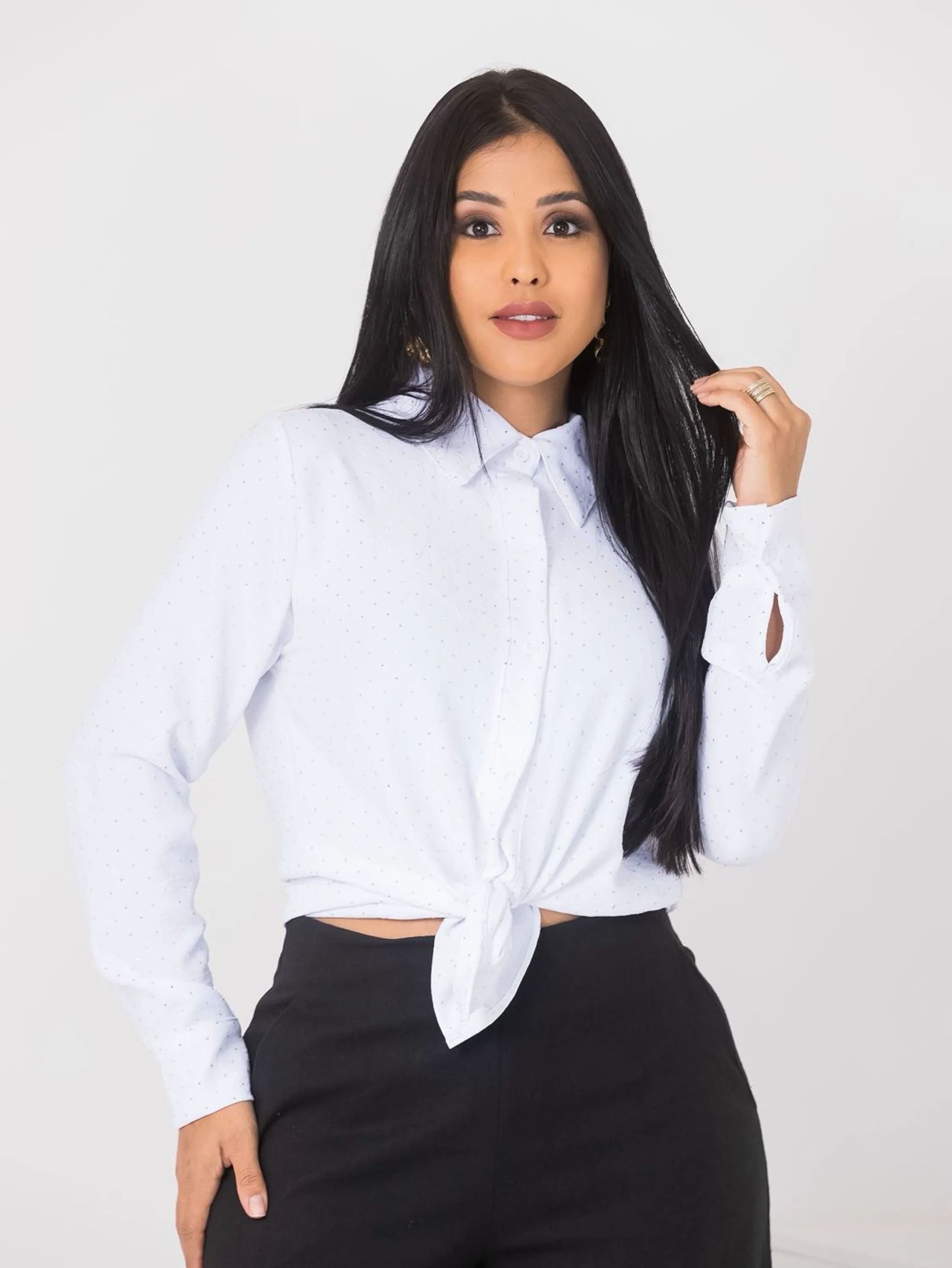 Camisa feminina brilho duna
