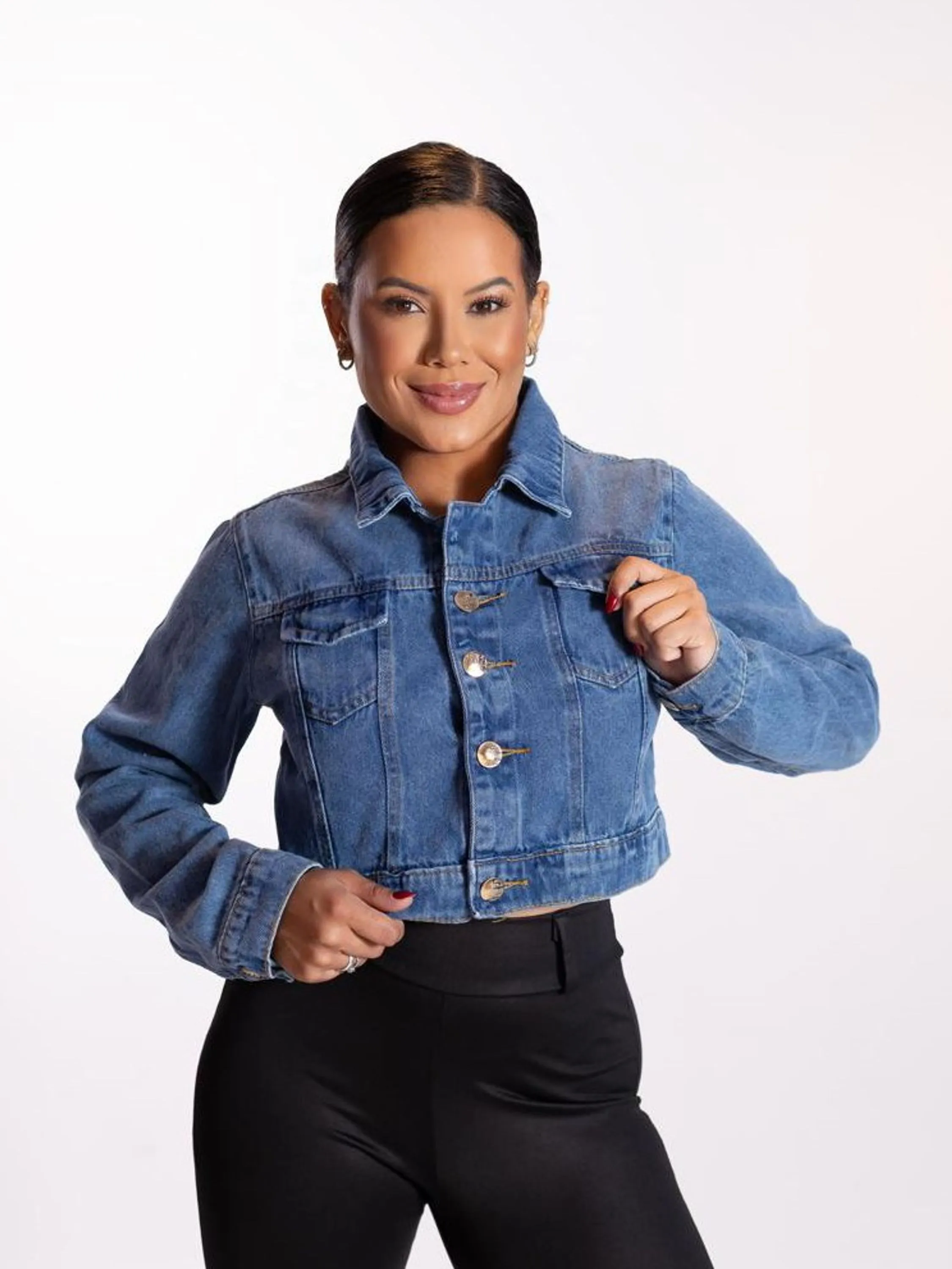 Jaqueta Jeans Marmorizada