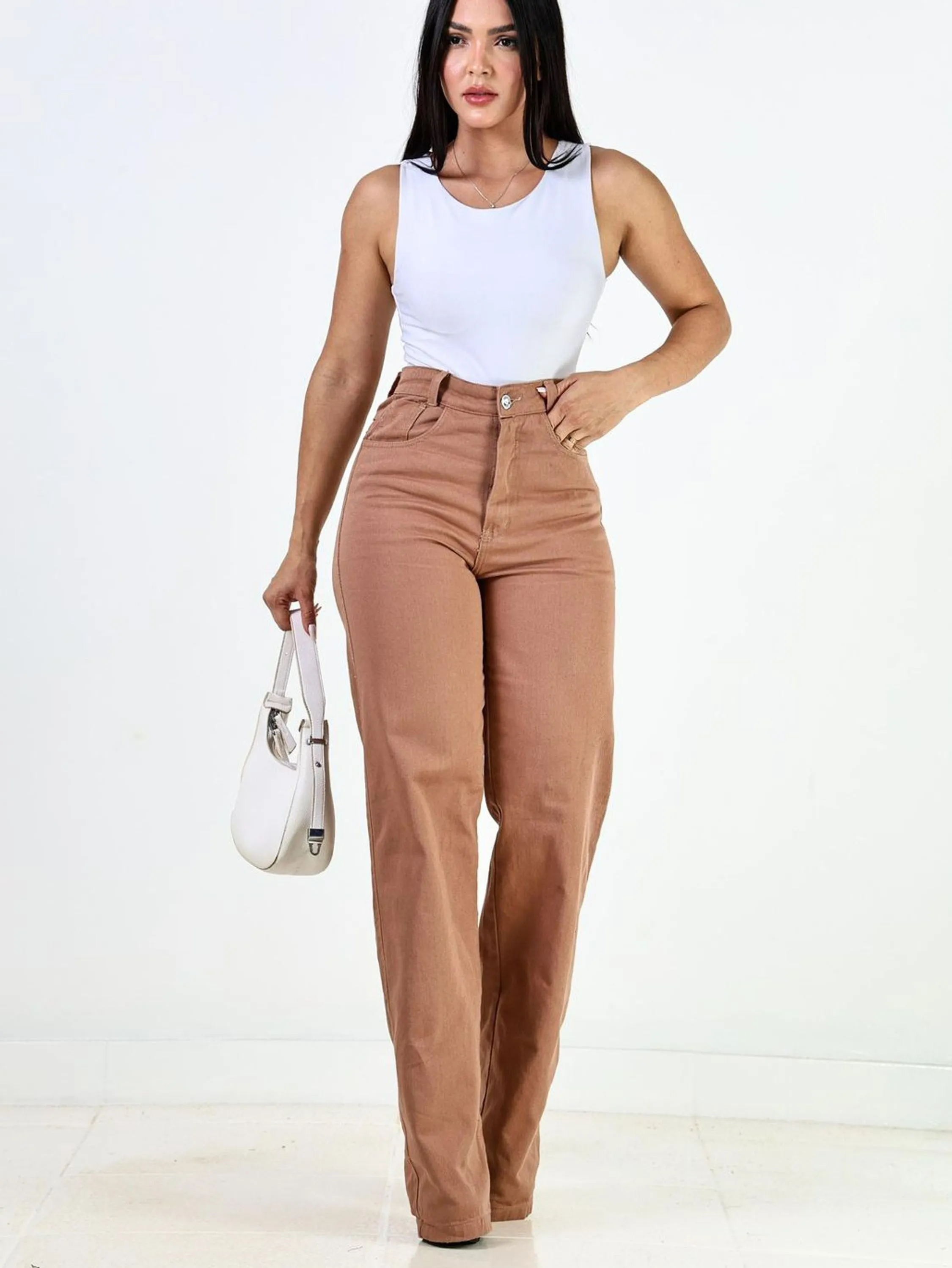 Calça Wid leg jeans collor