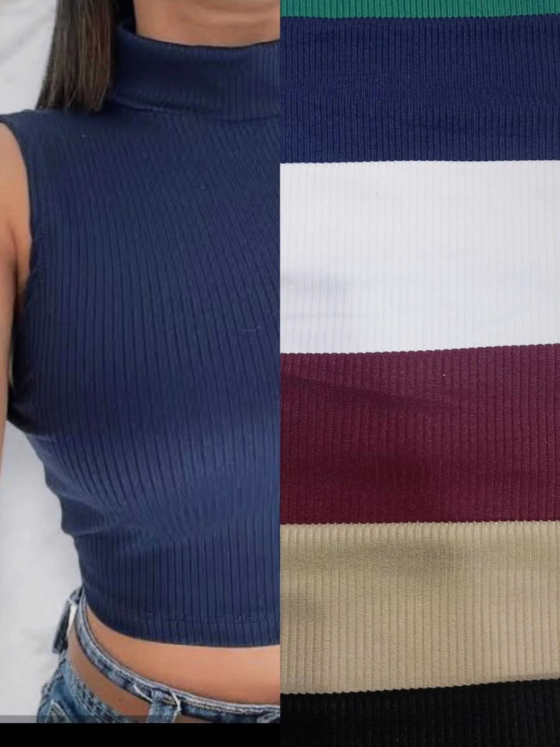 Cropped canelado