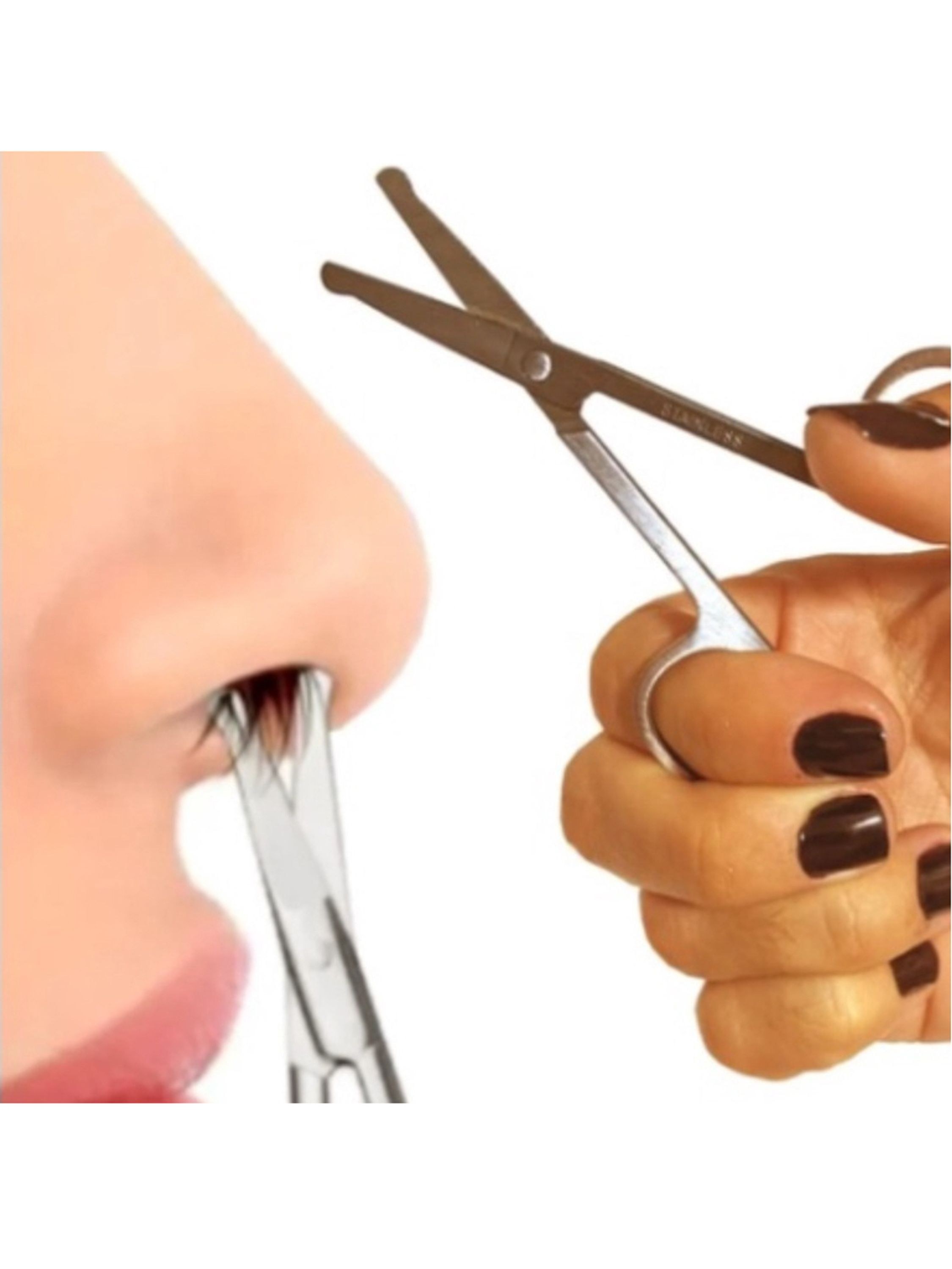 Tesourinha para cortar pêlos do nariz / Cor Prata