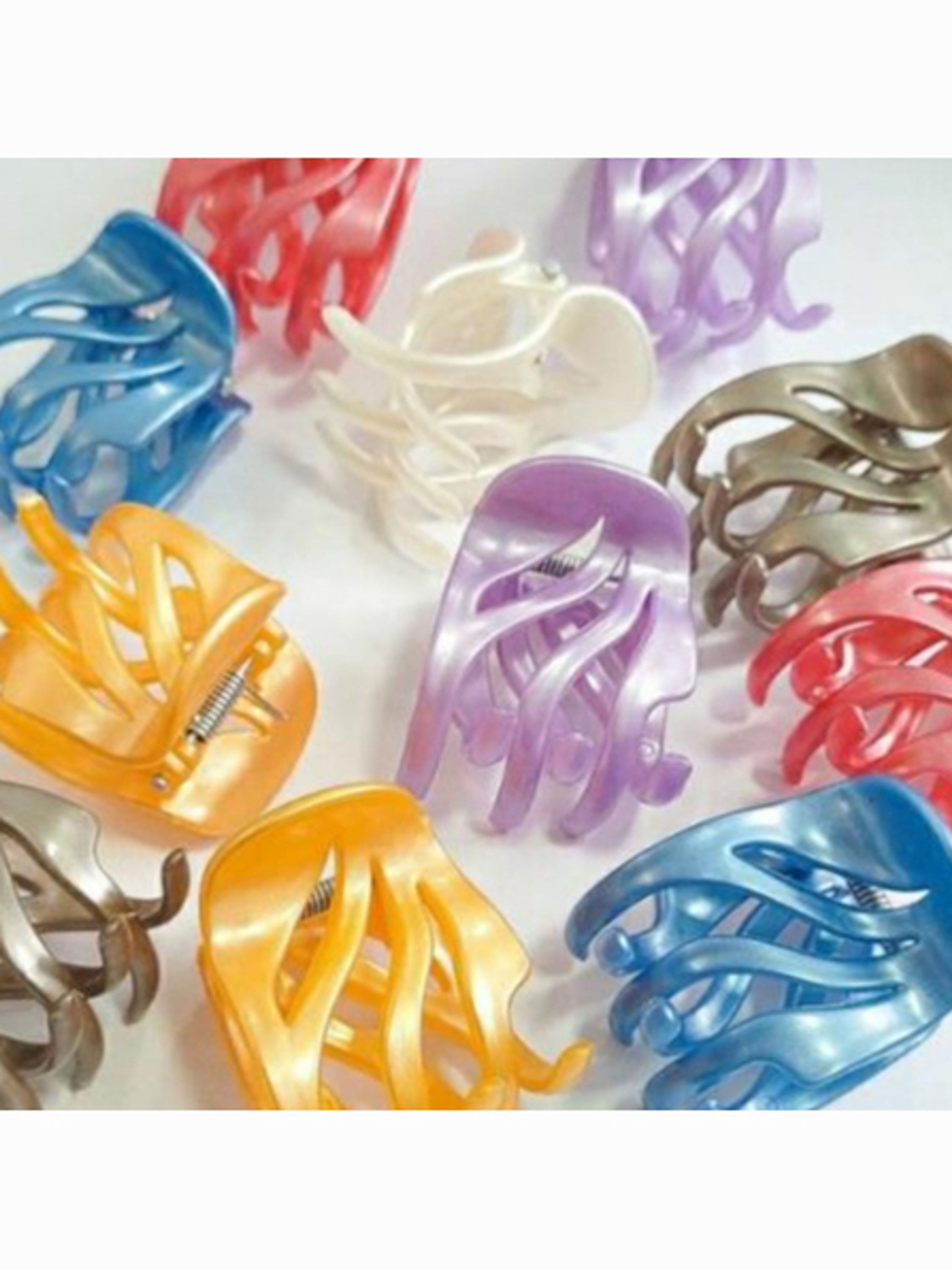 Kit 12 Piranhas de Cabelo Média com Onda / Cores Variadas