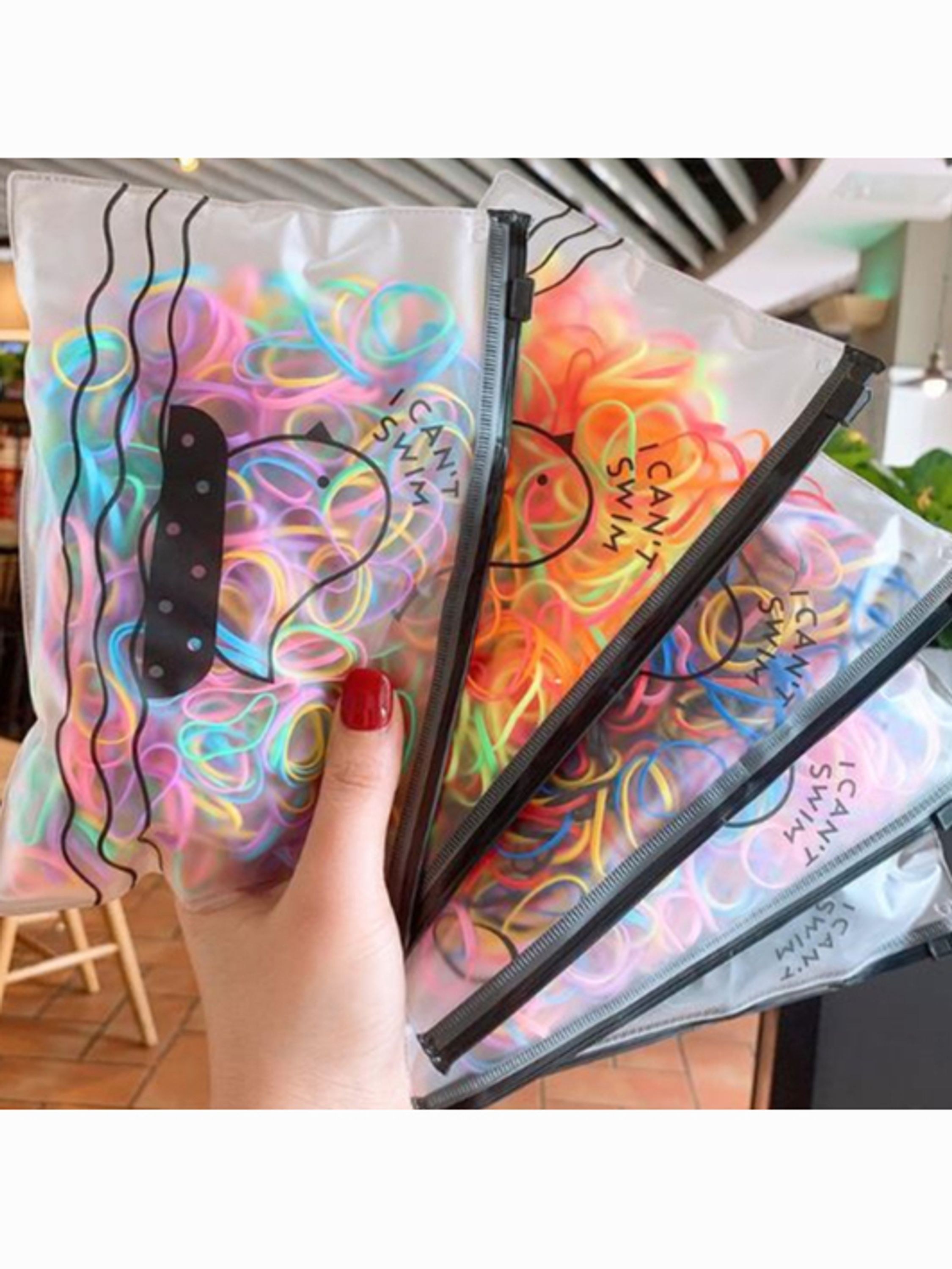 1000 Unidades Bolsa Elástico De Cabelo Feminino Descartável