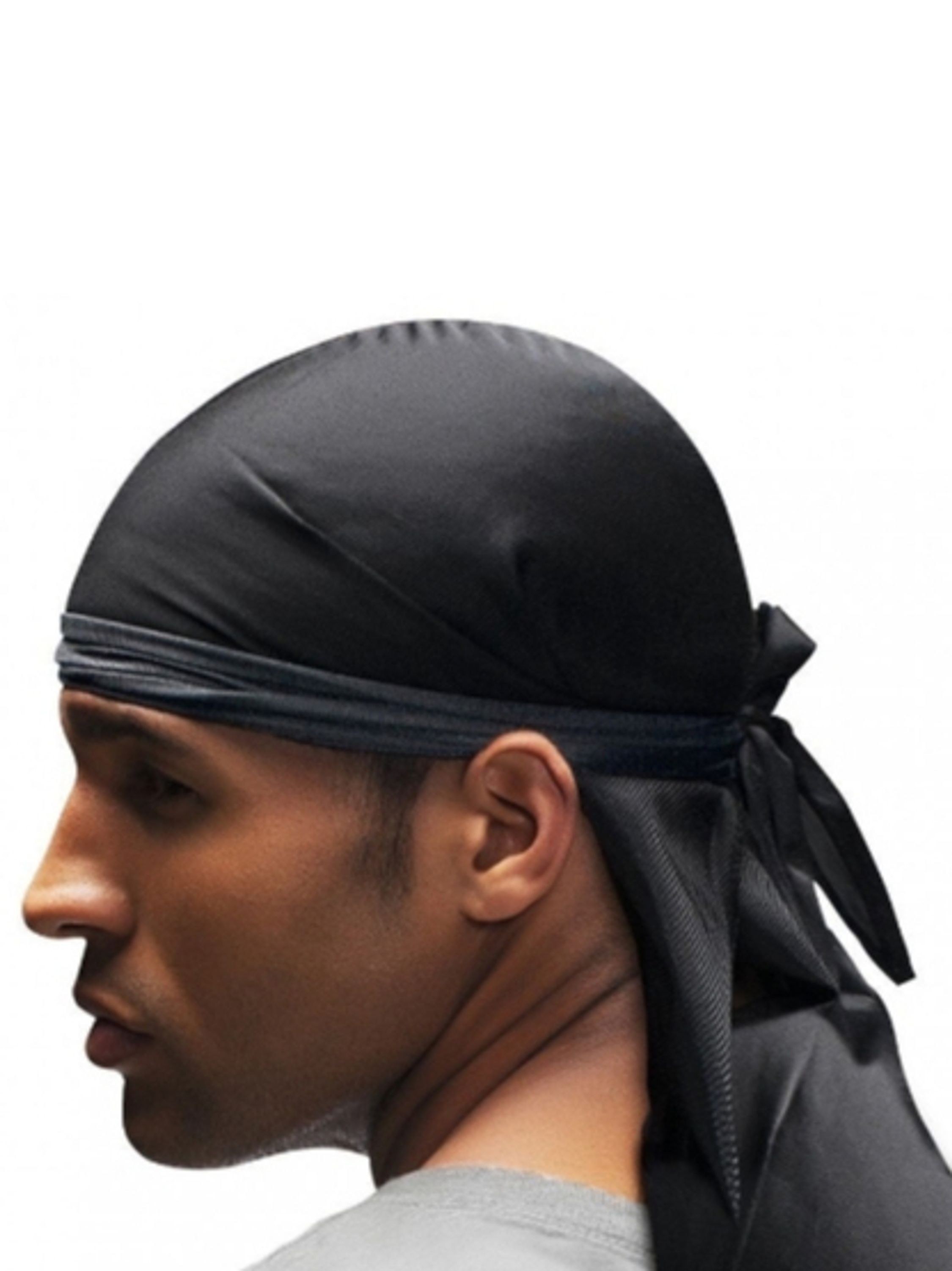 Kit com 6 Peça Durag dureg Touca bandana rapper / Cor Preto