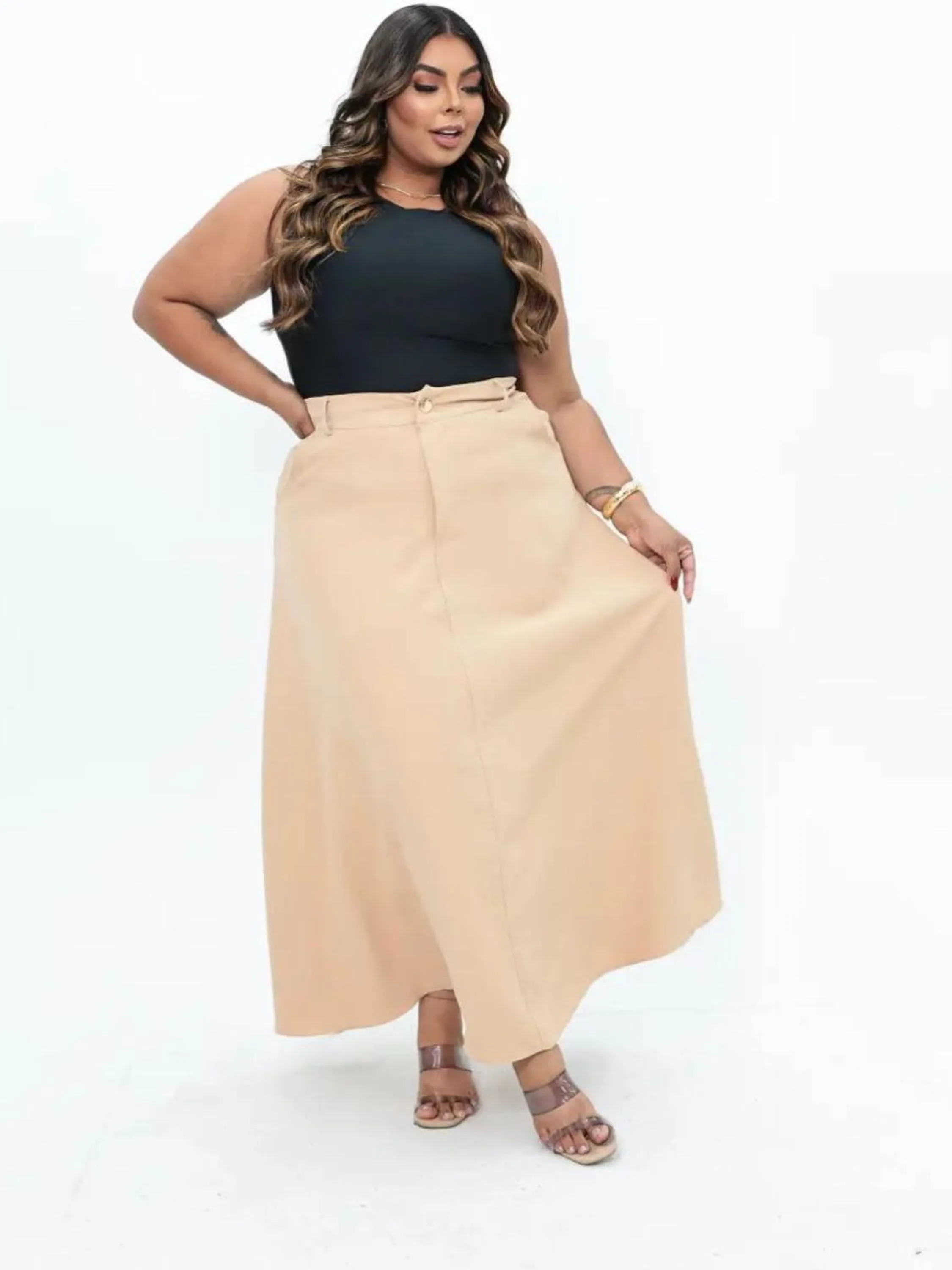 Saia Longa Alfaiataria Plus Size