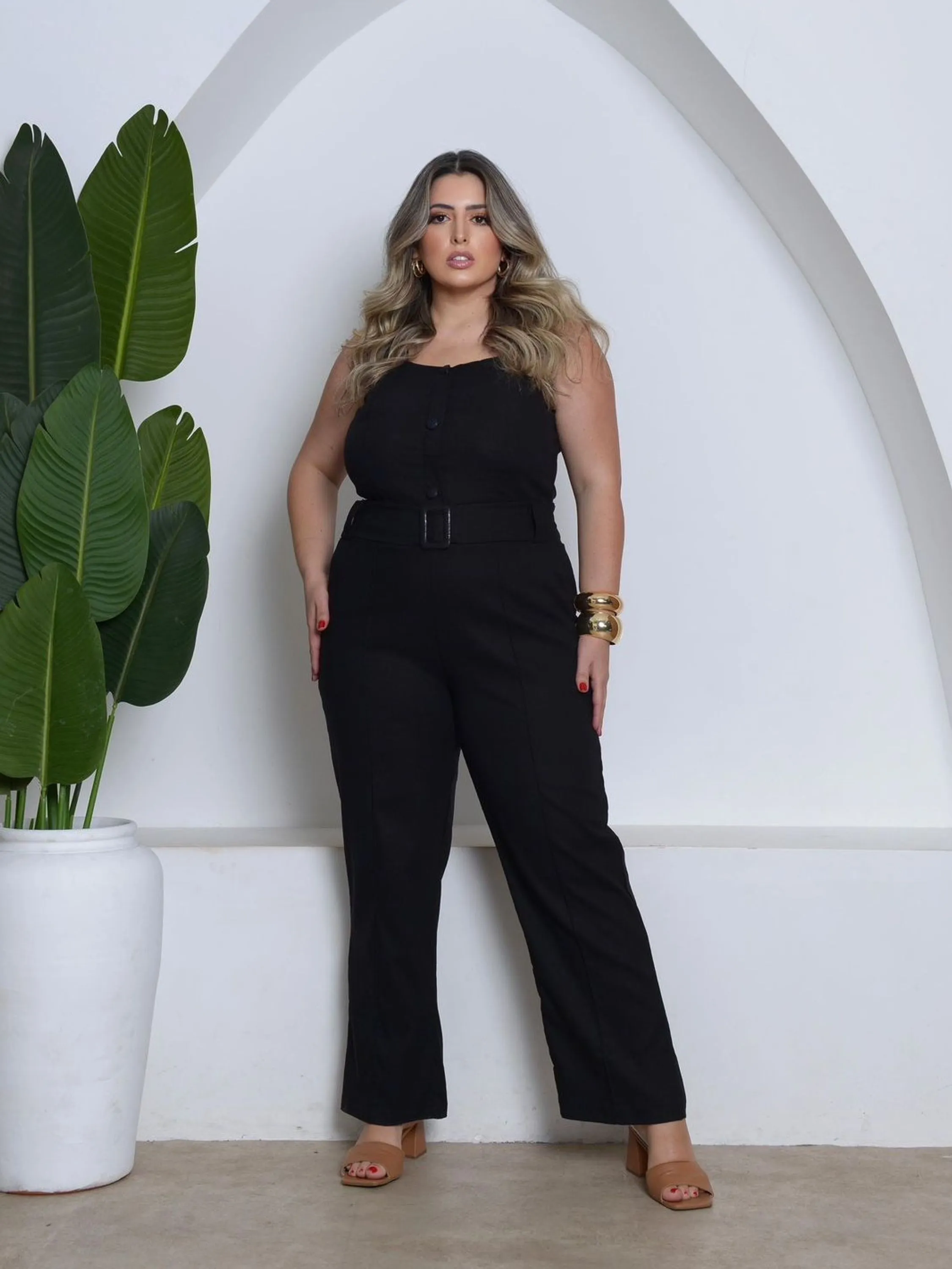 Calça em Linho Plus Size - Forrado Não Fica Transparente