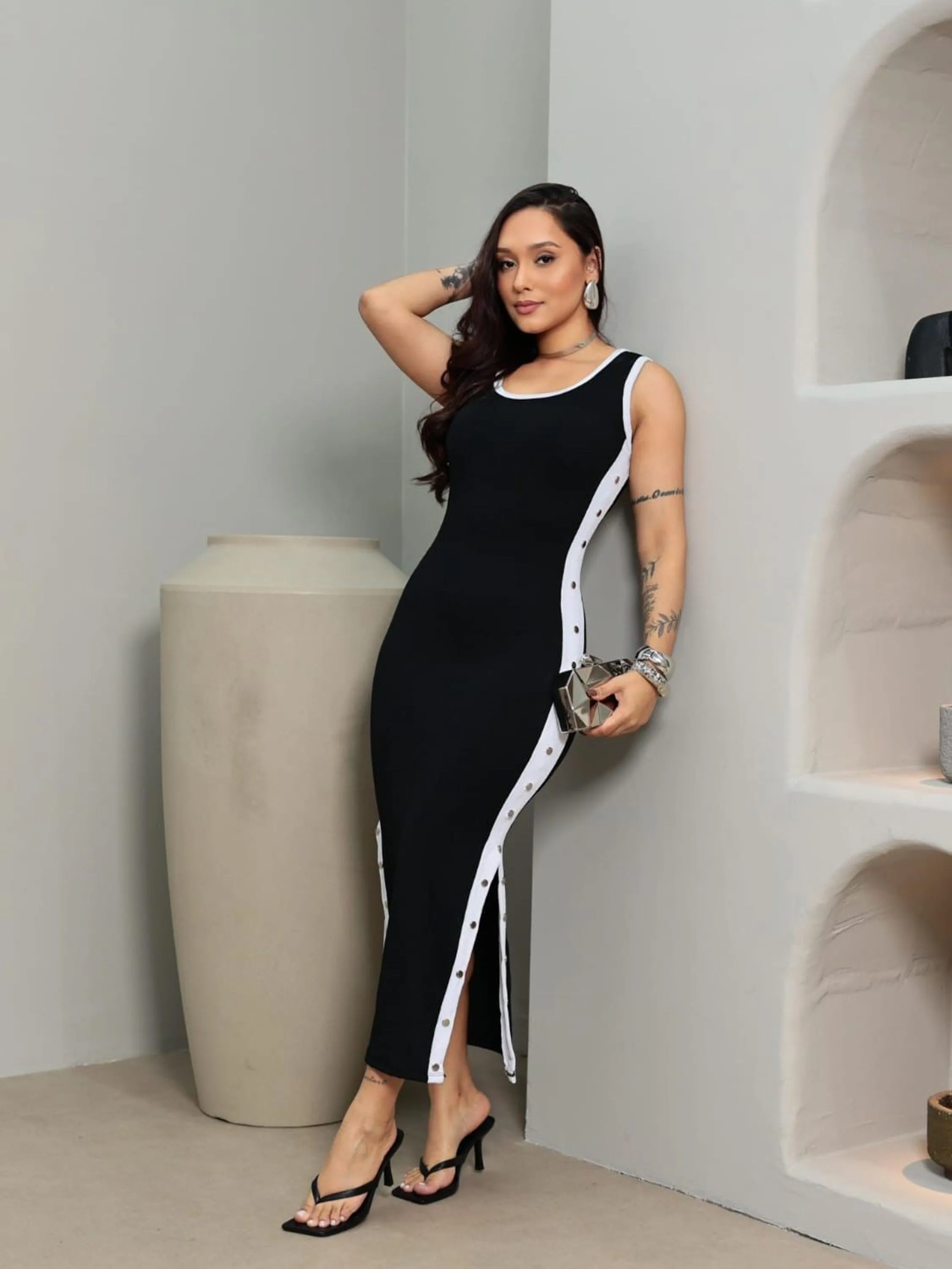 Vestido Regata Midi, Vestido Midi Elegante