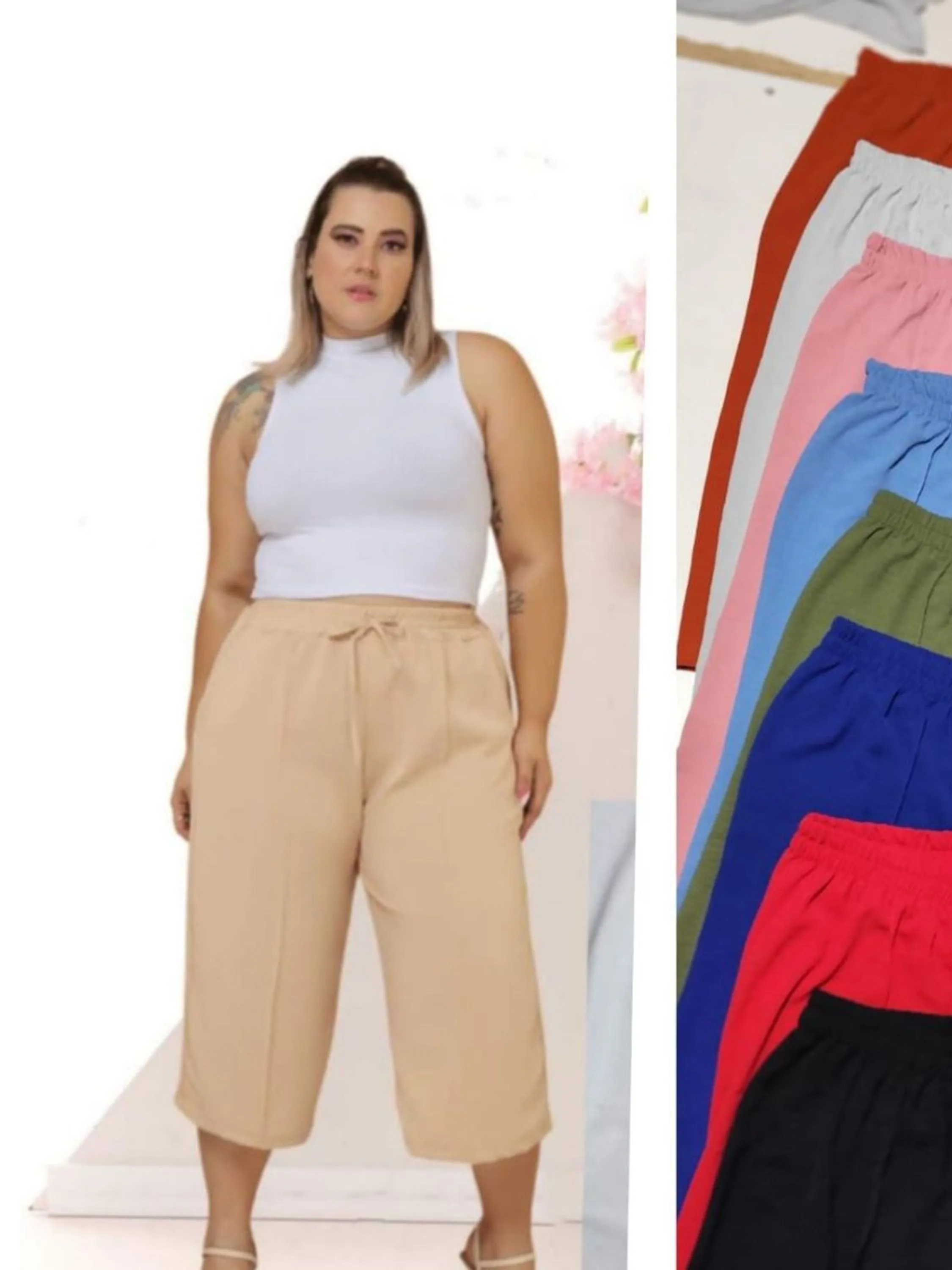 Kit de 2 Peças Pantacourt Plus Size