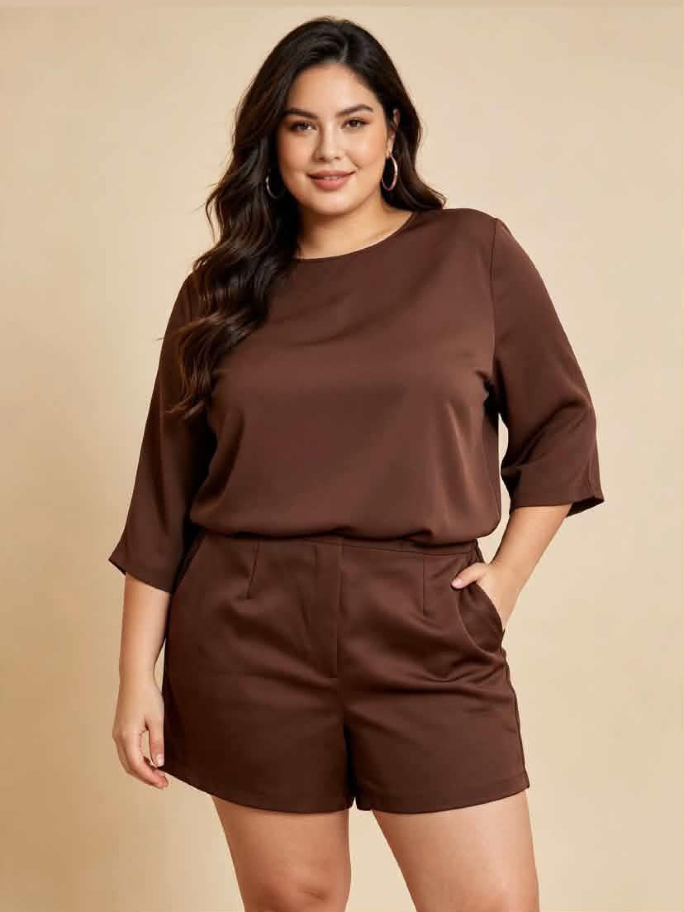Short Alfaiataria Plus Size Com Bolso
