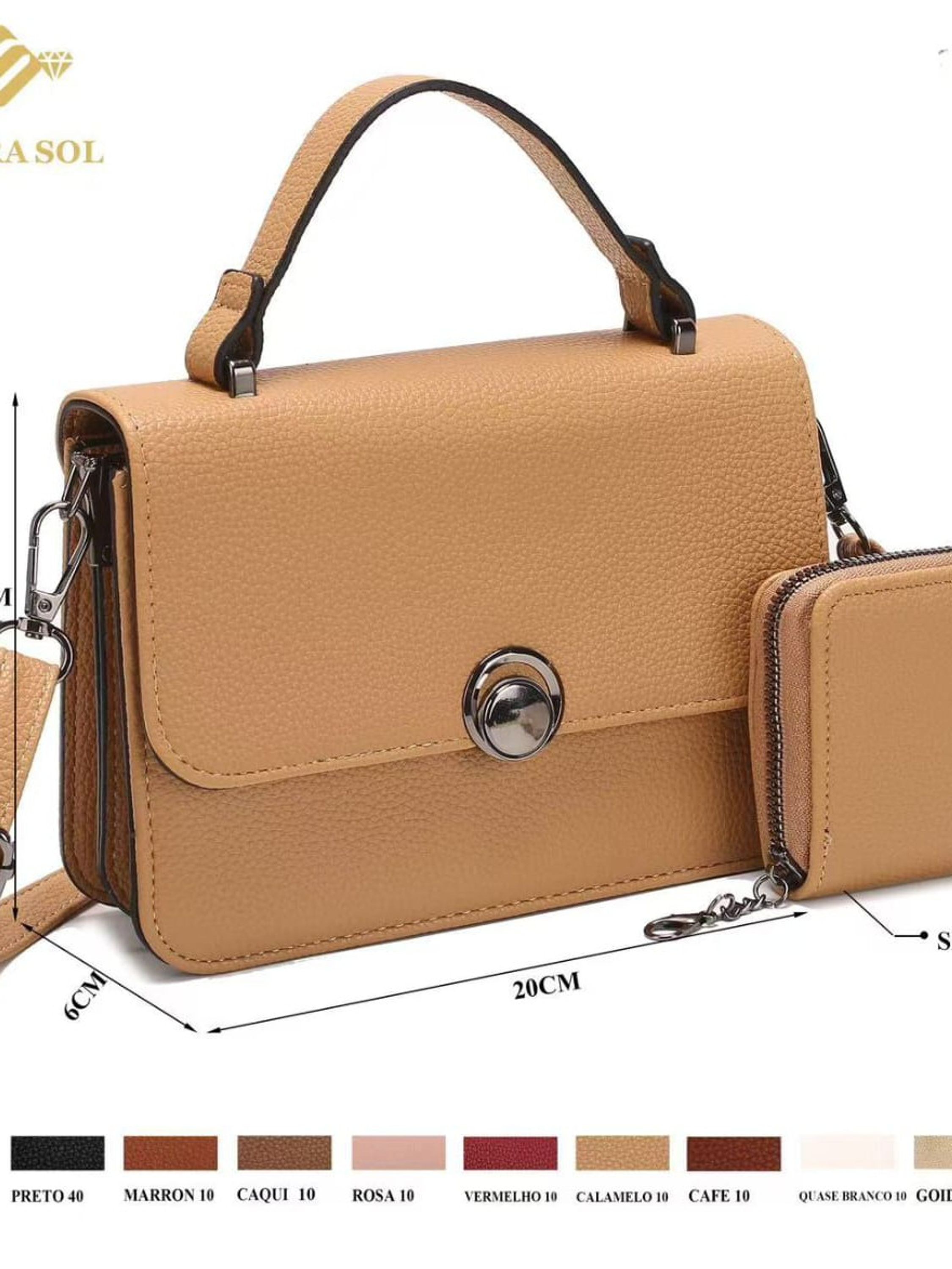 Bolsa feminina elegante e casual com carteira integrada.006
