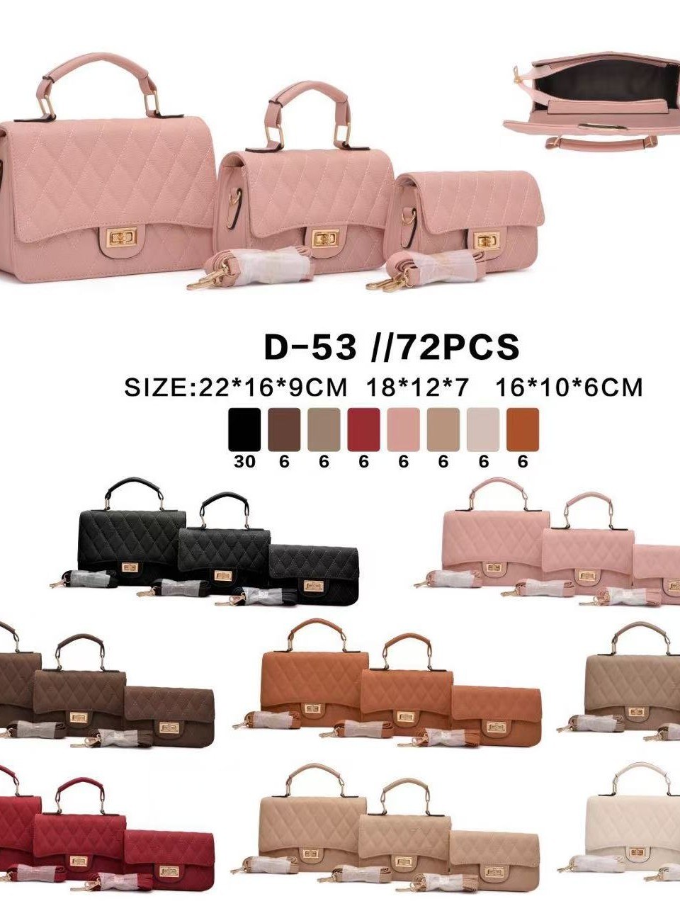 Conjunto de bolsas femininas elegantes e casuais 53