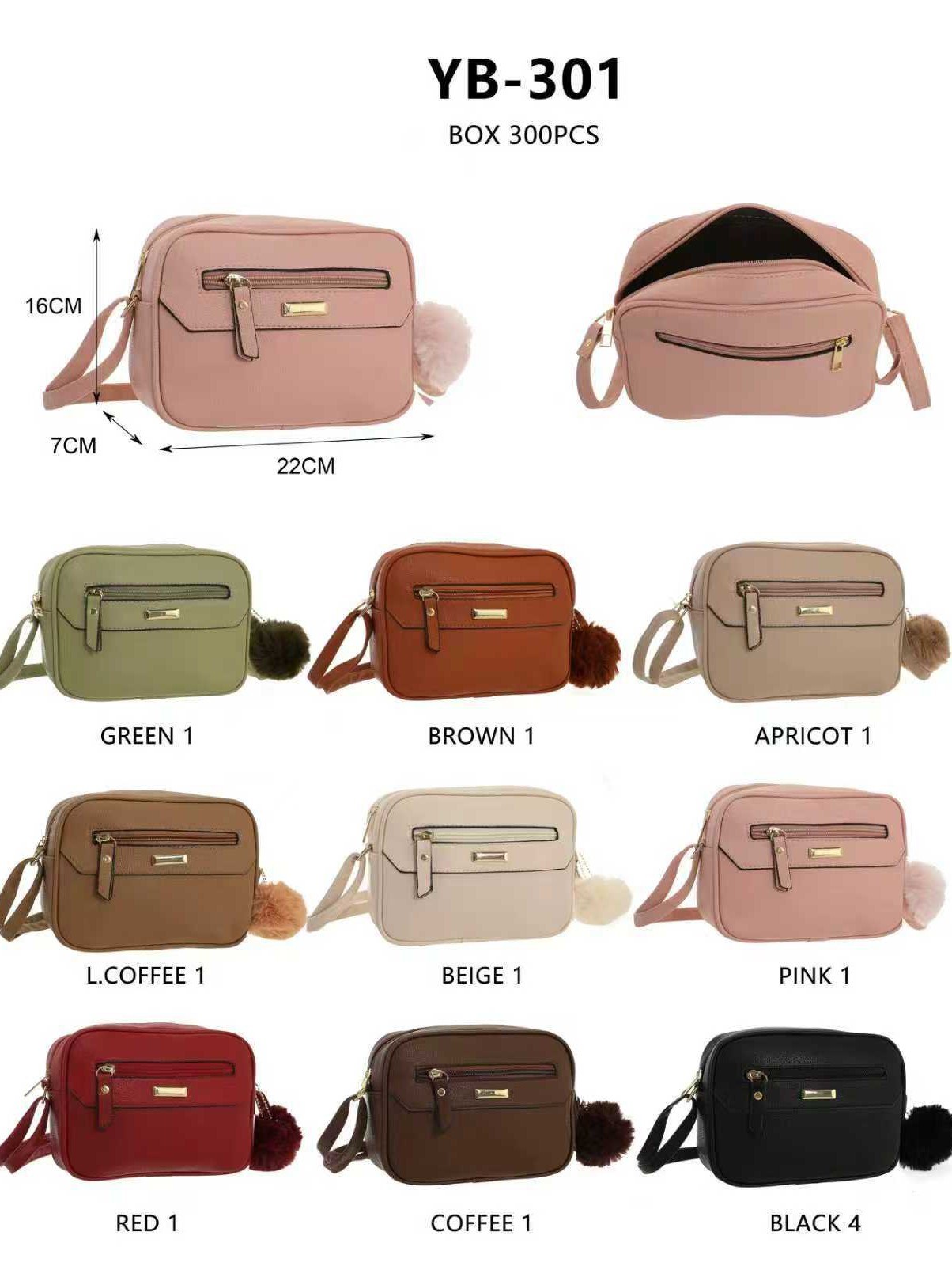 Bolsa feminina casual com pompons YB-301