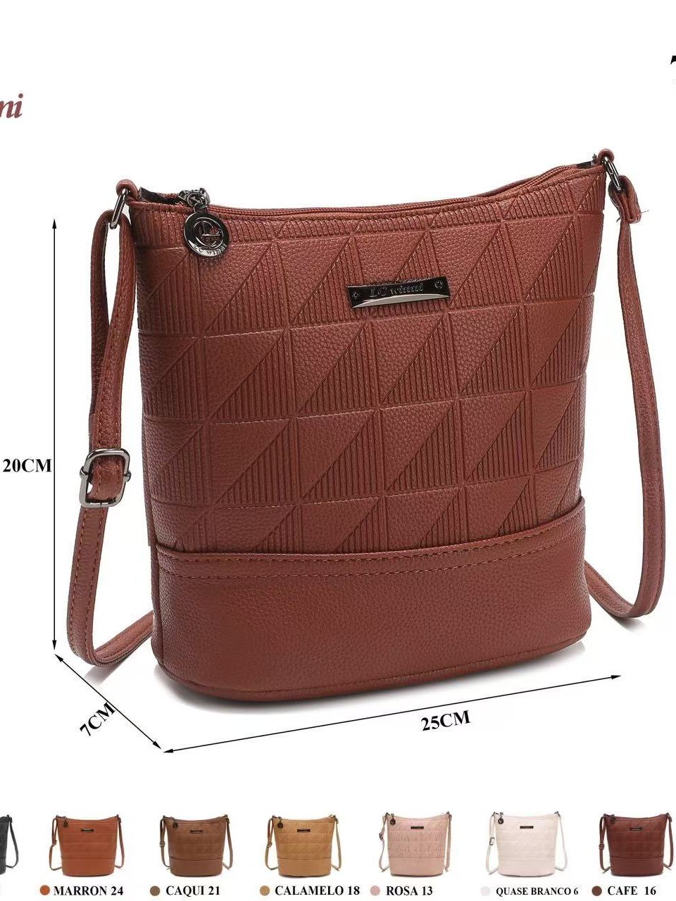Bolsa transversal feminina casual 7862-16