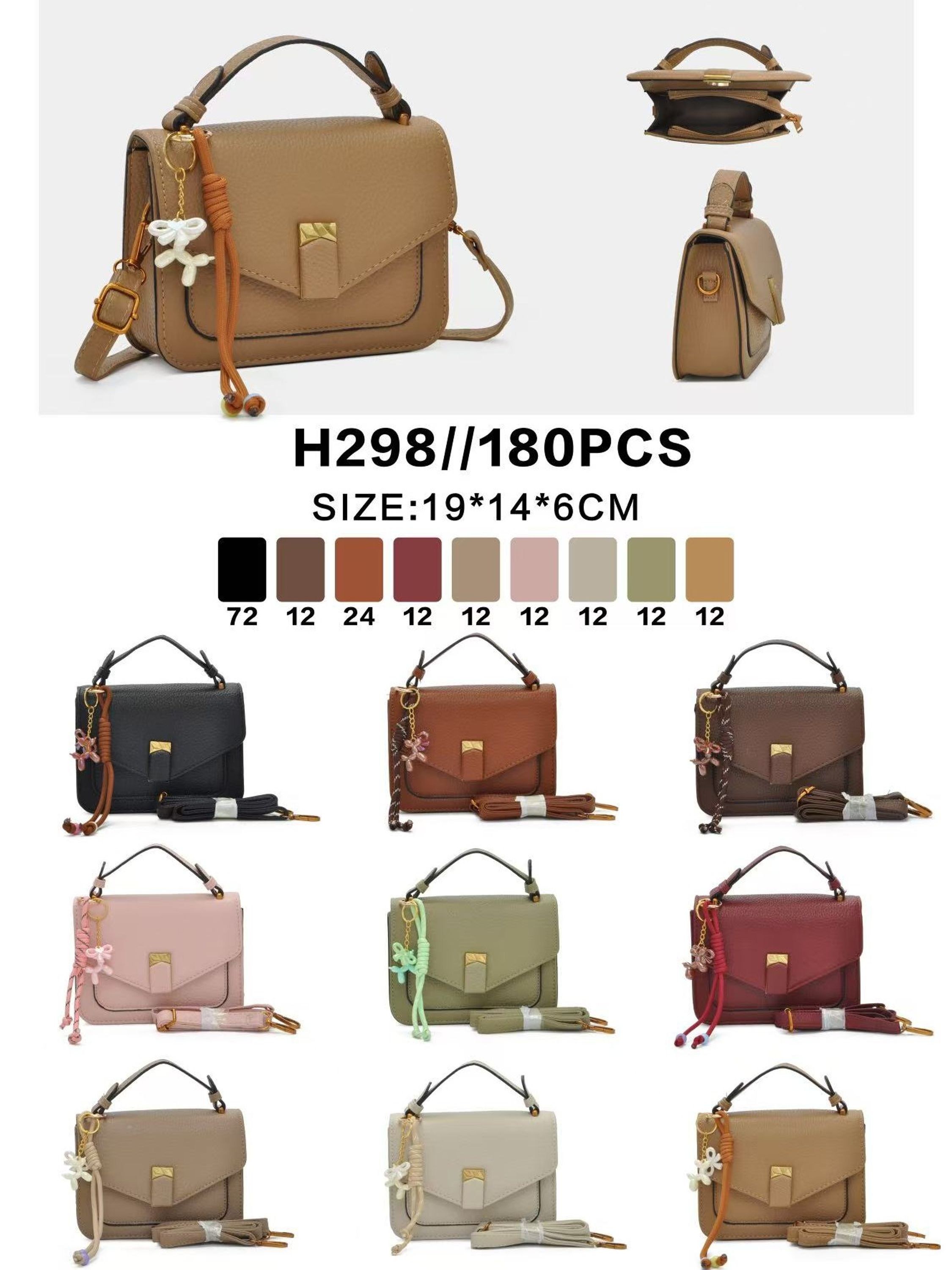 Bolsa feminina casual e moderna com chaveiro.H298