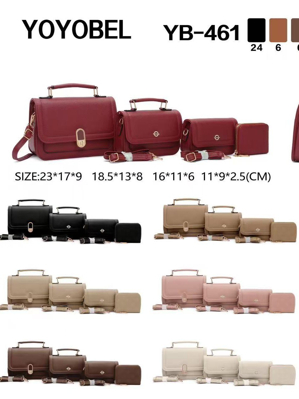 Bolsas femininas modernas e casuais kit YB-461