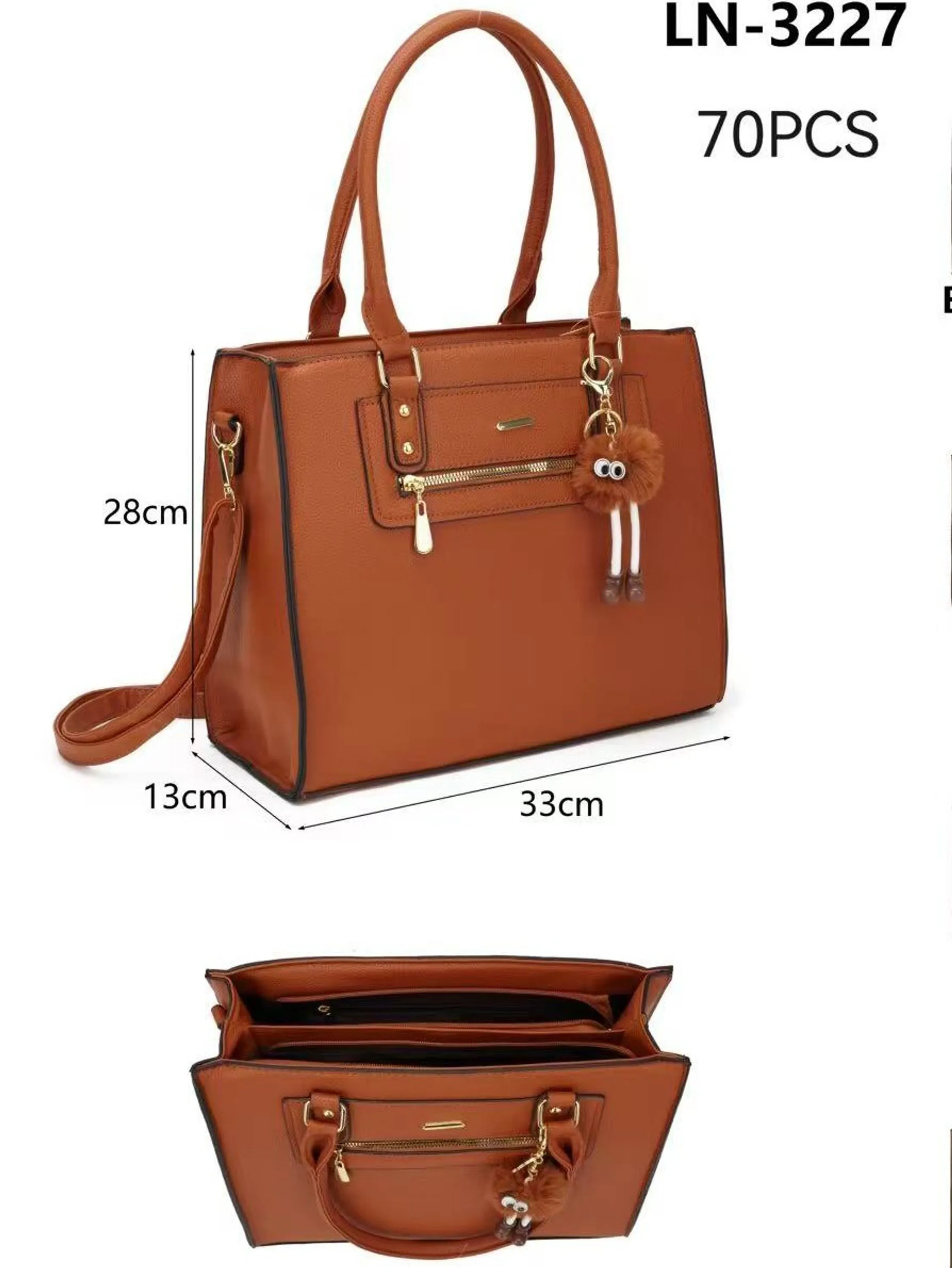 Bolsa feminina casual com dois zíperes.LN-3227