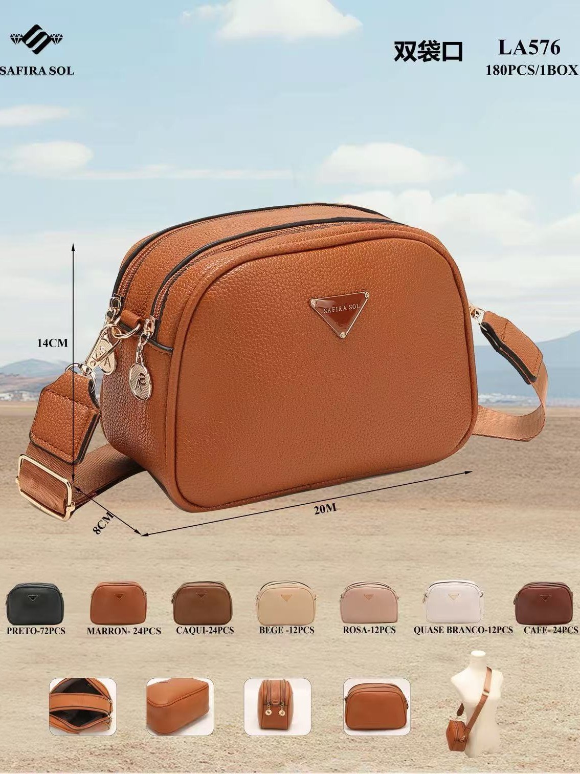 Bolsa transversal feminina casual 276