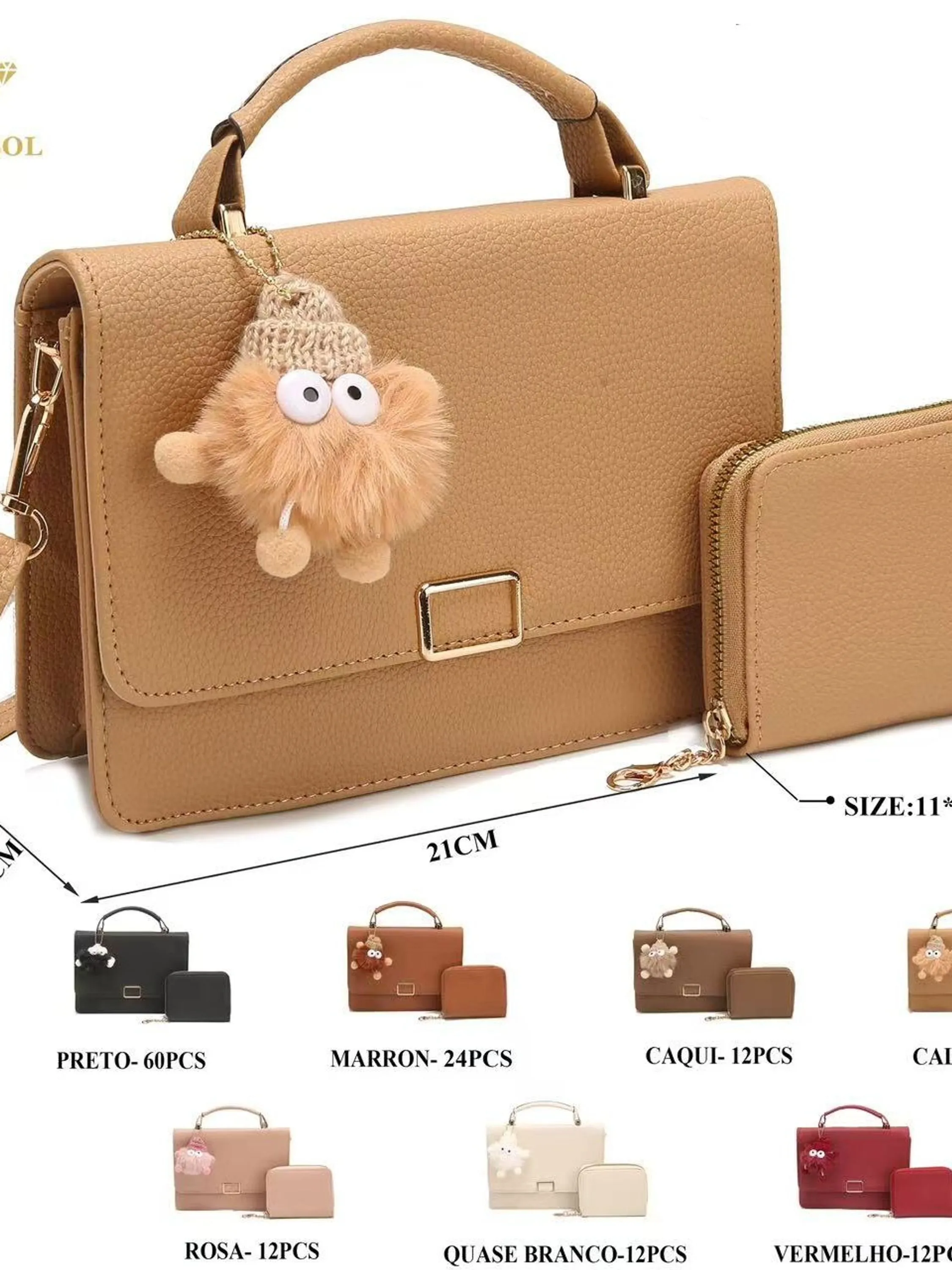 Bolsa pequena feminina da moda com carteira. LF386