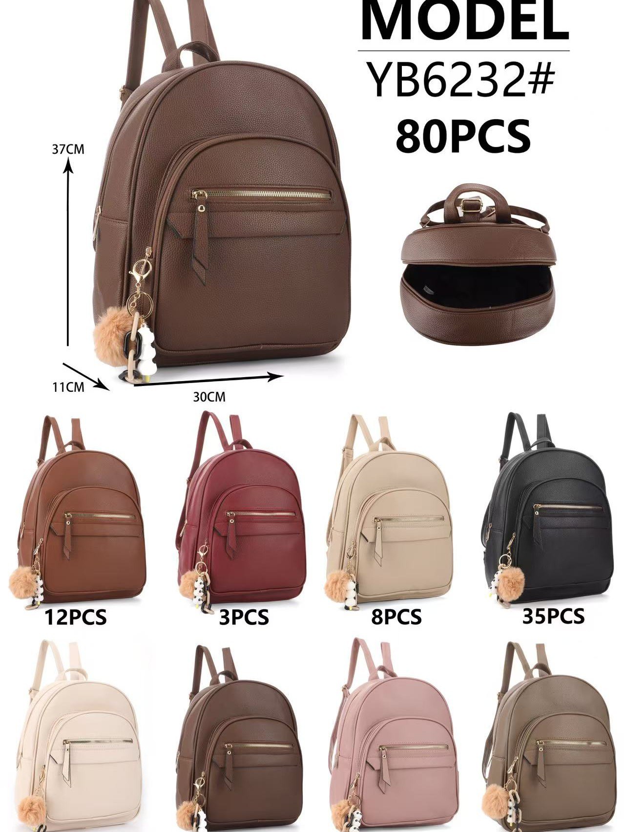 Mochila feminina casual com pingente YB6232