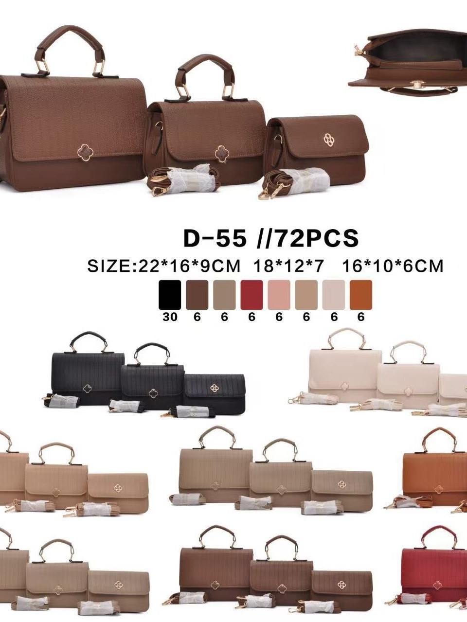 Conjuntos casuais elegantes e bolsas D-55