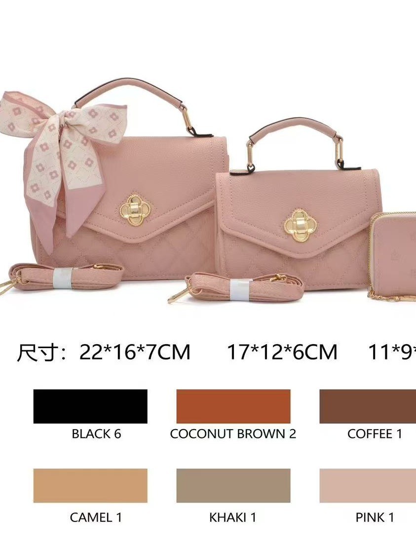 Conjunto elegante de duas peças com carteira integrada.198