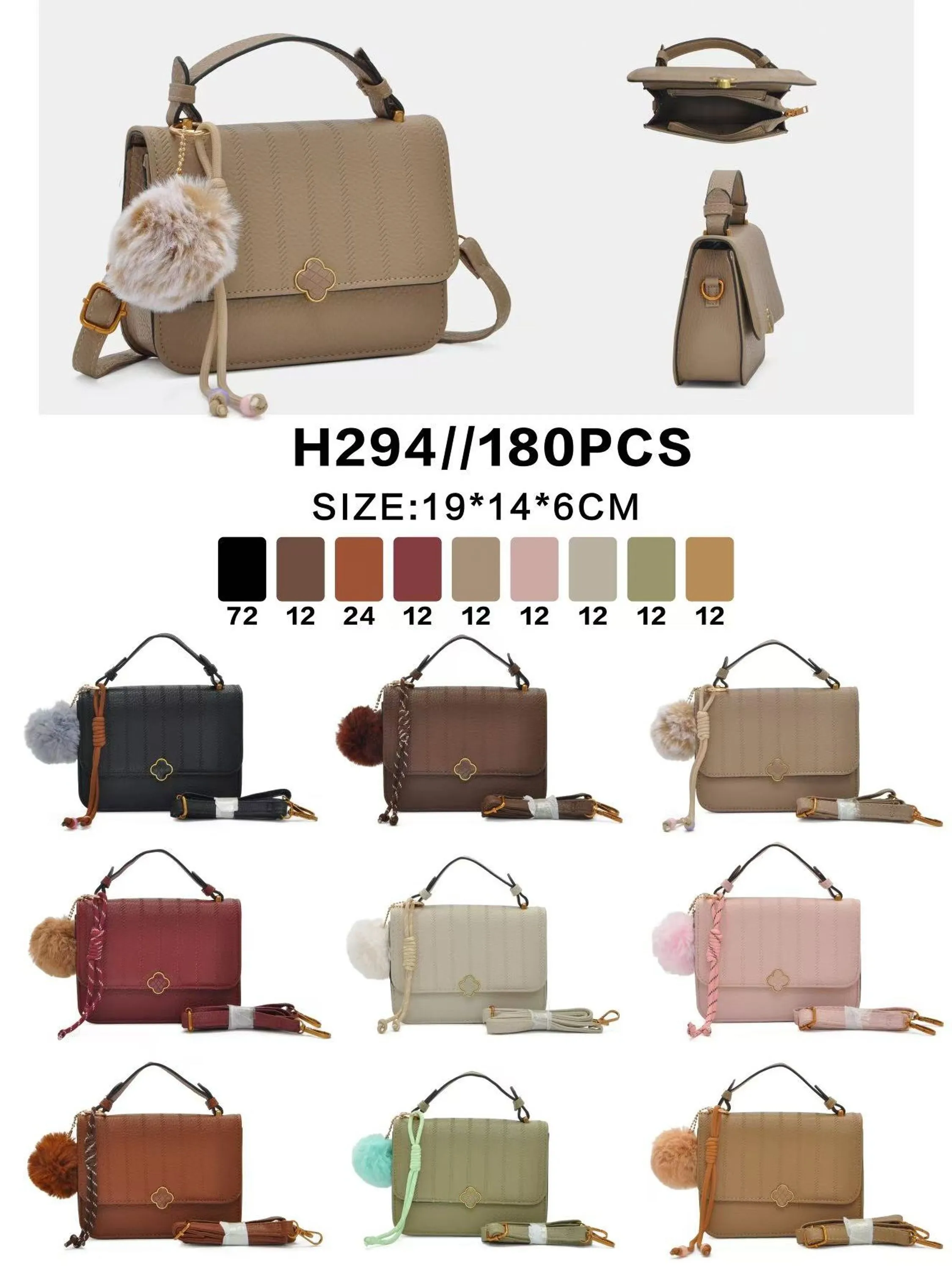 Bolsa feminina casual e moderna com chaveiro.H294