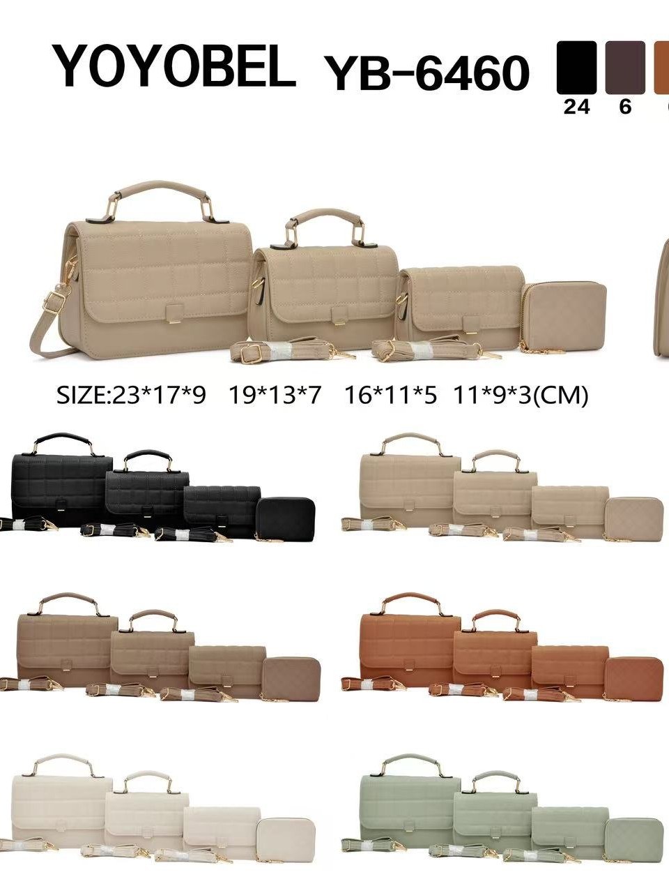 Bolsas femininas modernas e casuais kit 6460