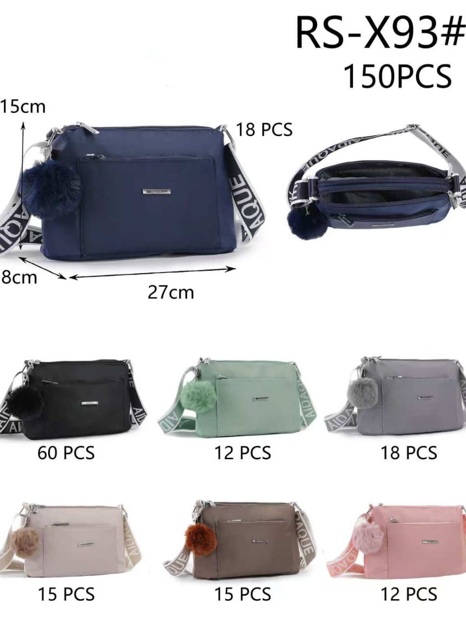 Bolsa transversal feminina casual e elegante X93