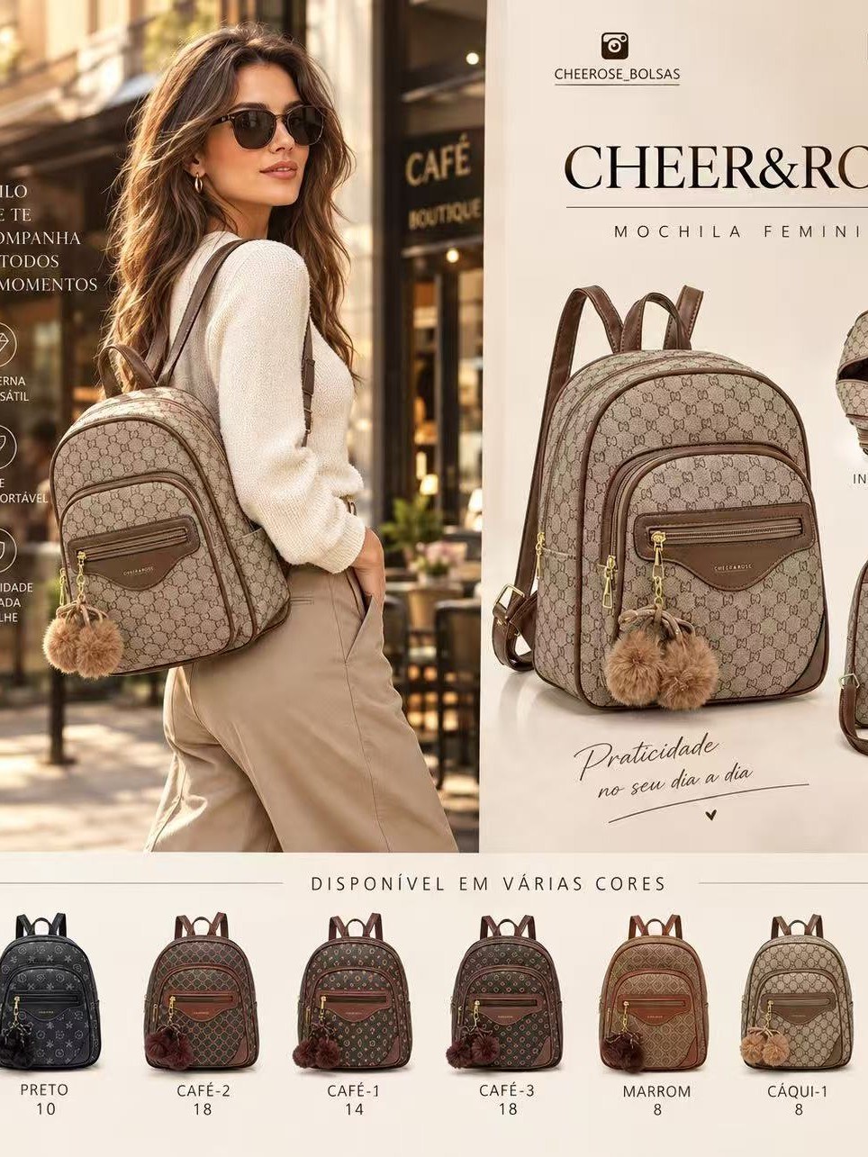 Mochila feminina moderna e casual 7226