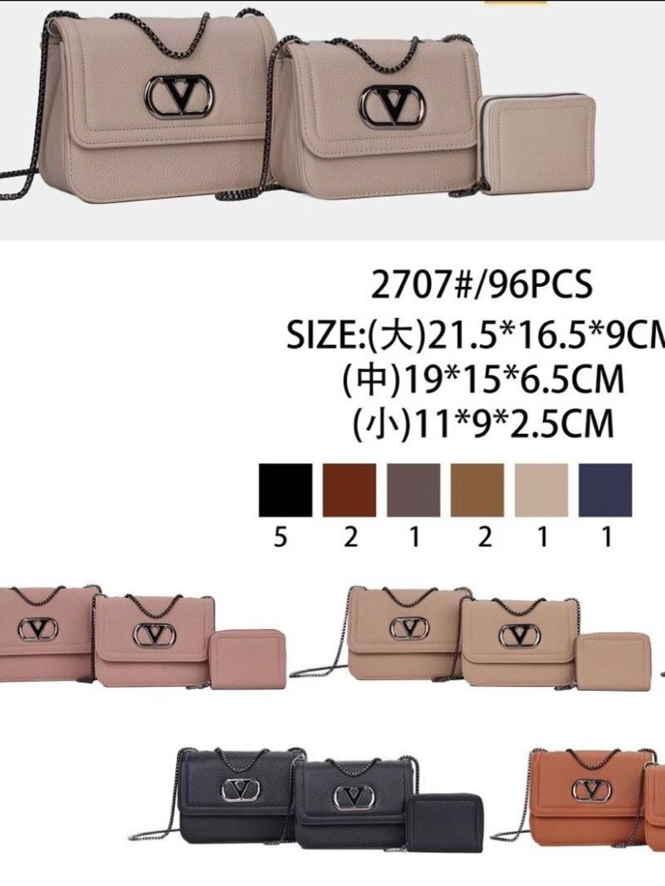 Conjunto de bolsa de corrente feminina com carteira 2707